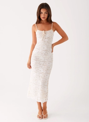 Postcards Lace Midi Dress - Ivory Daily Comfort Minimal Motion