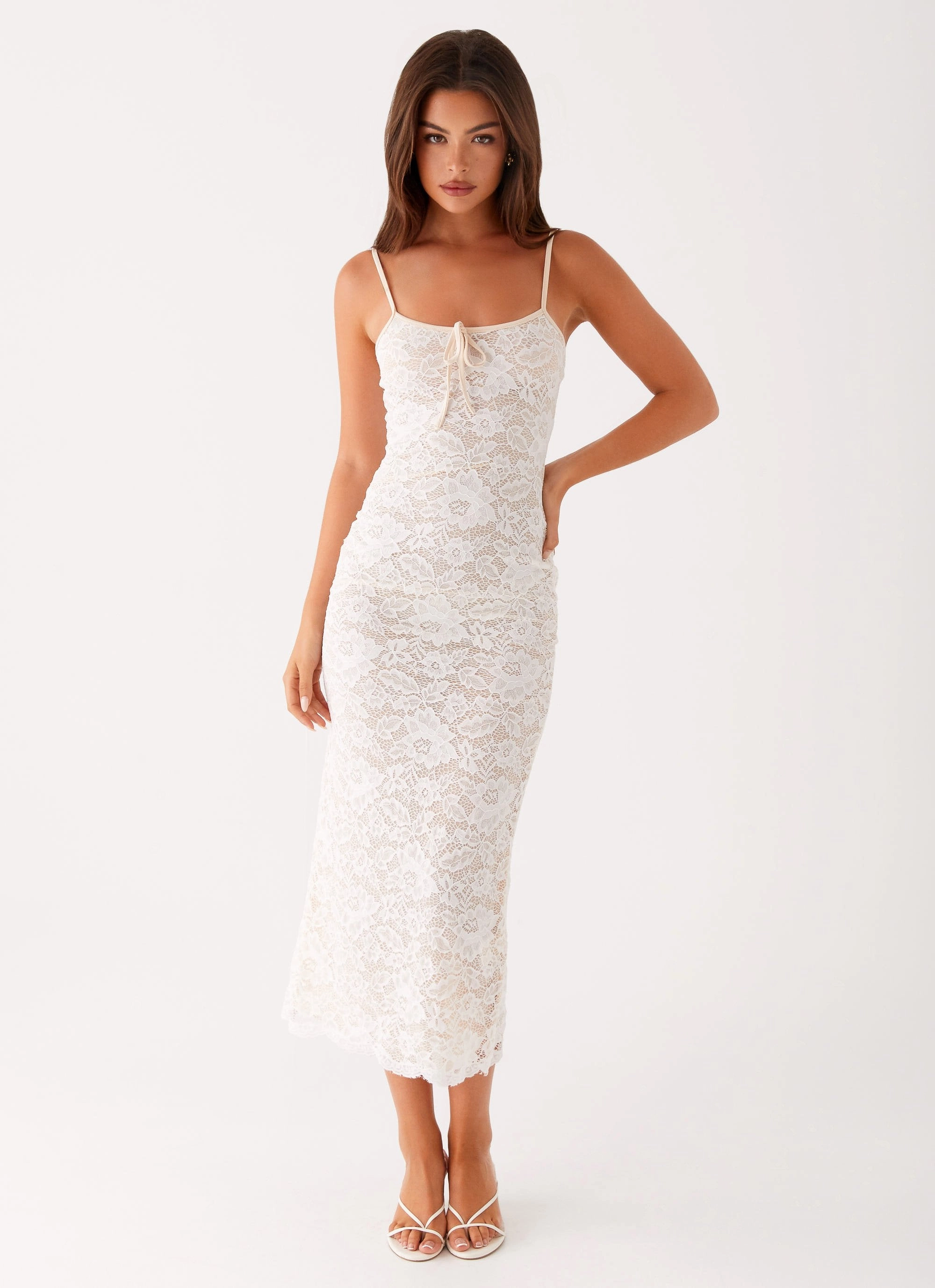 Postcards Lace Midi Dress - Ivory Daily Comfort Minimal Motion