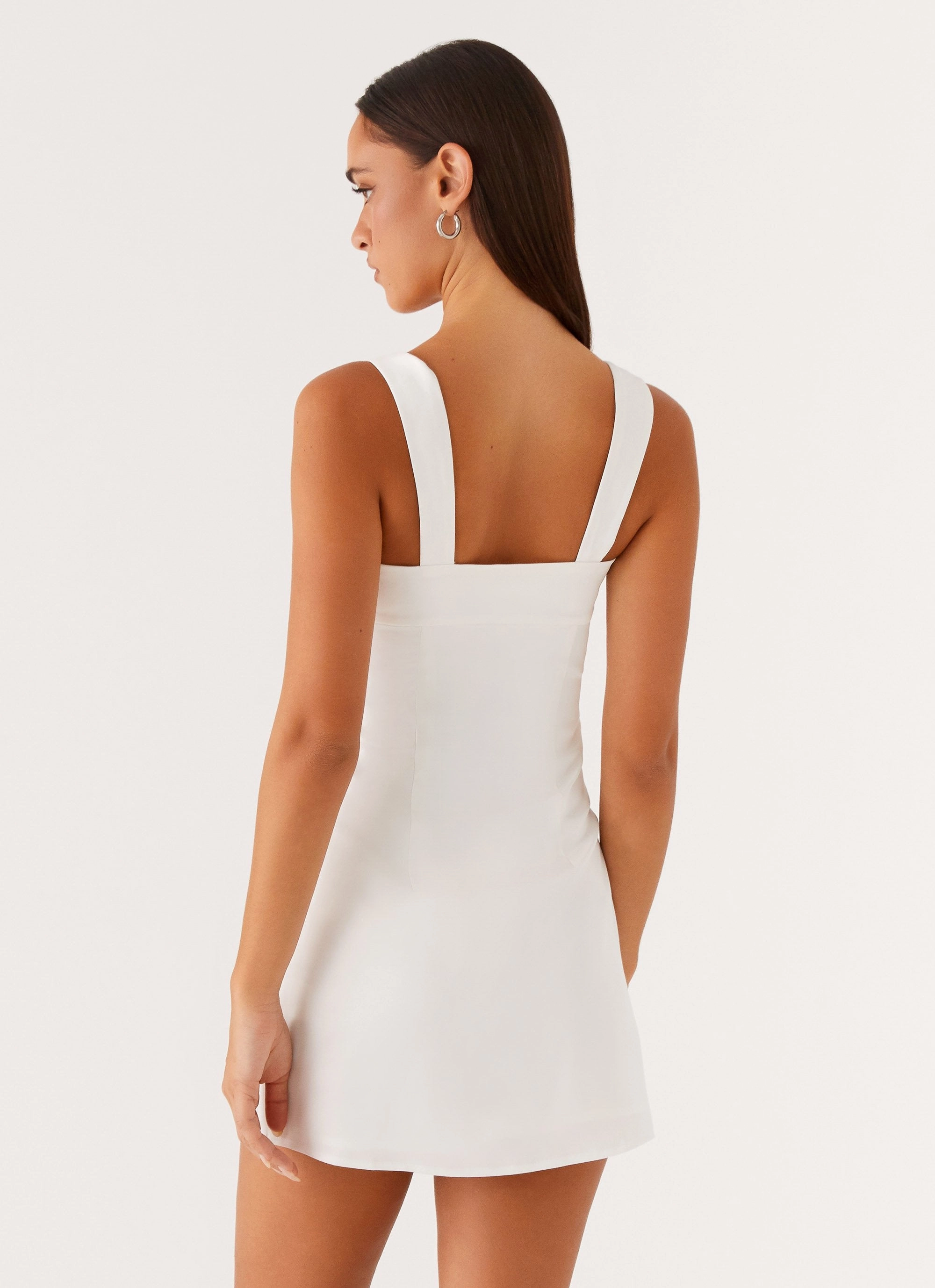 Odette Satin Mini Dress - White Smart Tailoring Refined touch