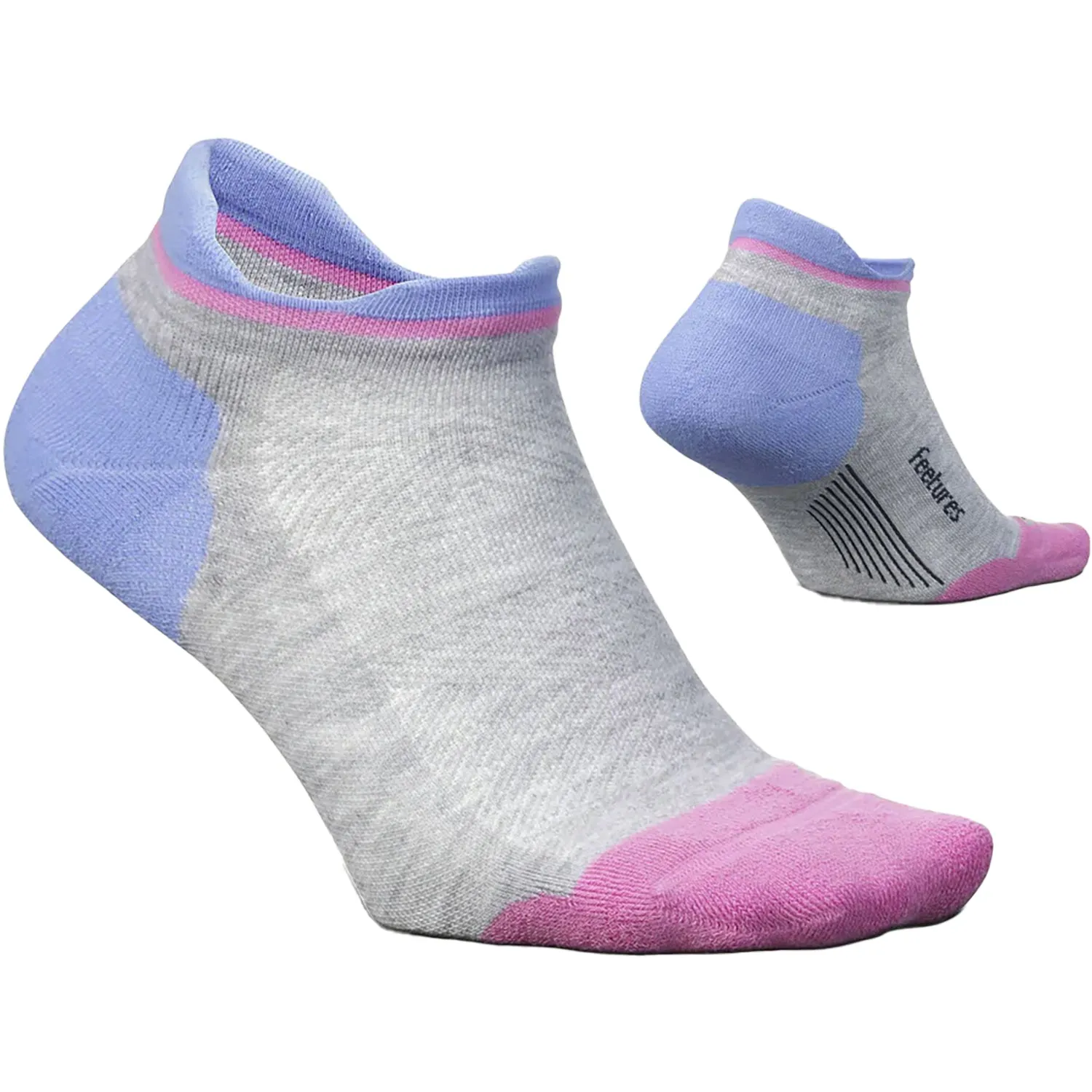 Unisex Feetures Elite Max Cushion No Show Tab Socks Cosmic Purple