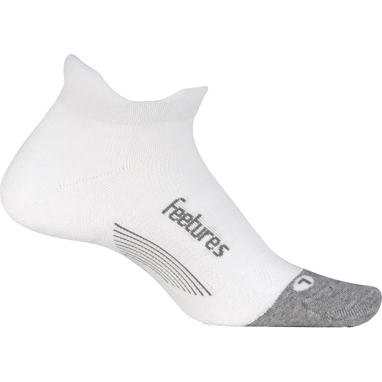 Unisex Feetures Elite Max Cushion No Show Tab Socks White