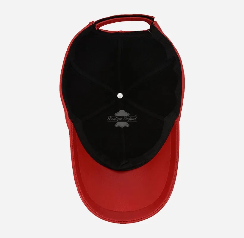 Unisex Leather Baseball Caps with Diamond Quilted Pattern