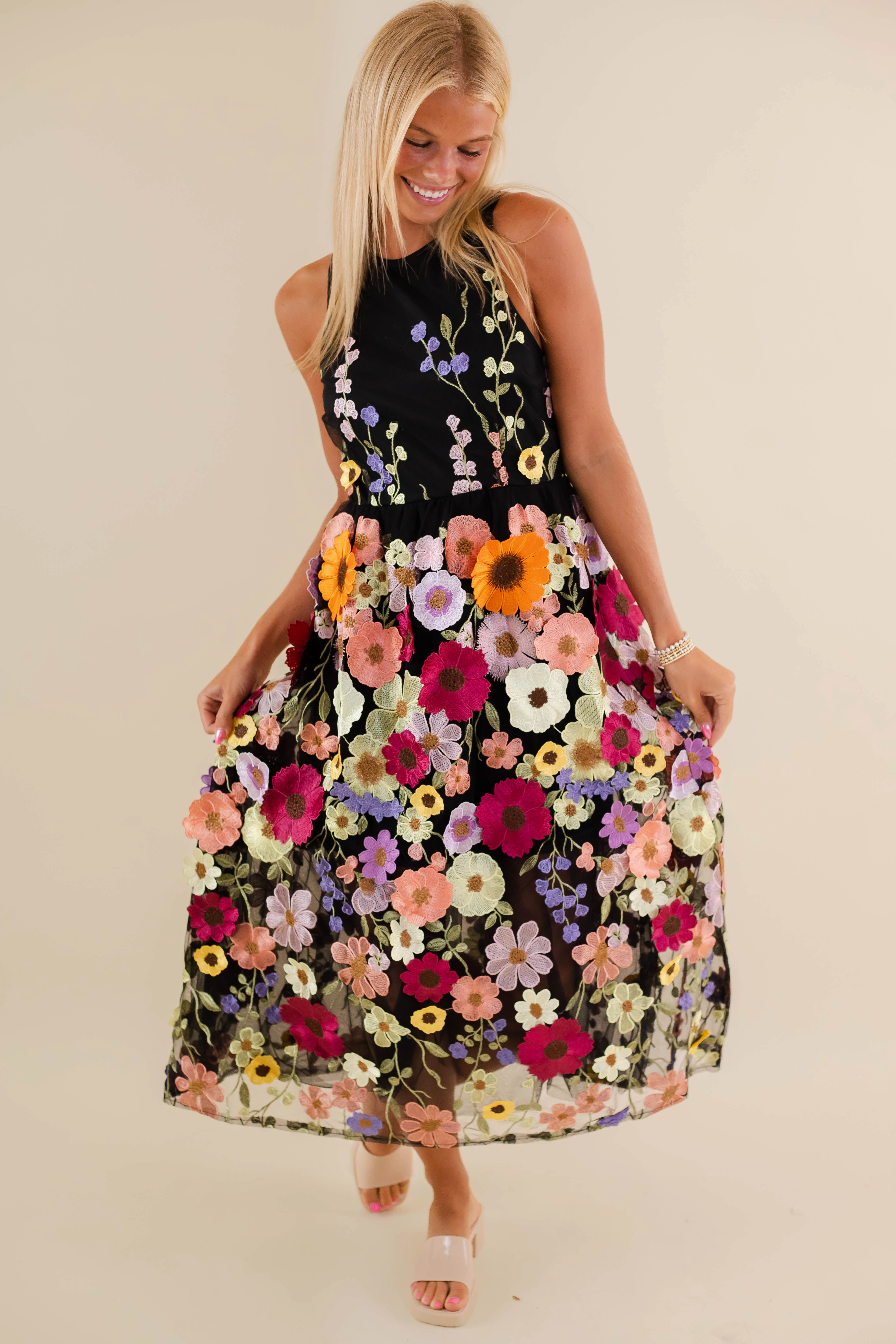 Unlike Any Other Love Midi Dress-Black Lightweight Fit Smooth Outline