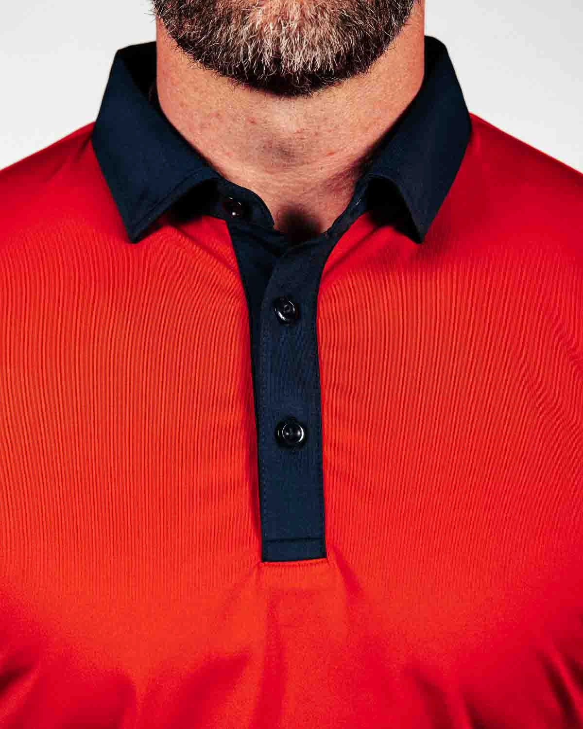 USA Red Classic Polo UltraSoftLining ConvertibleCollar