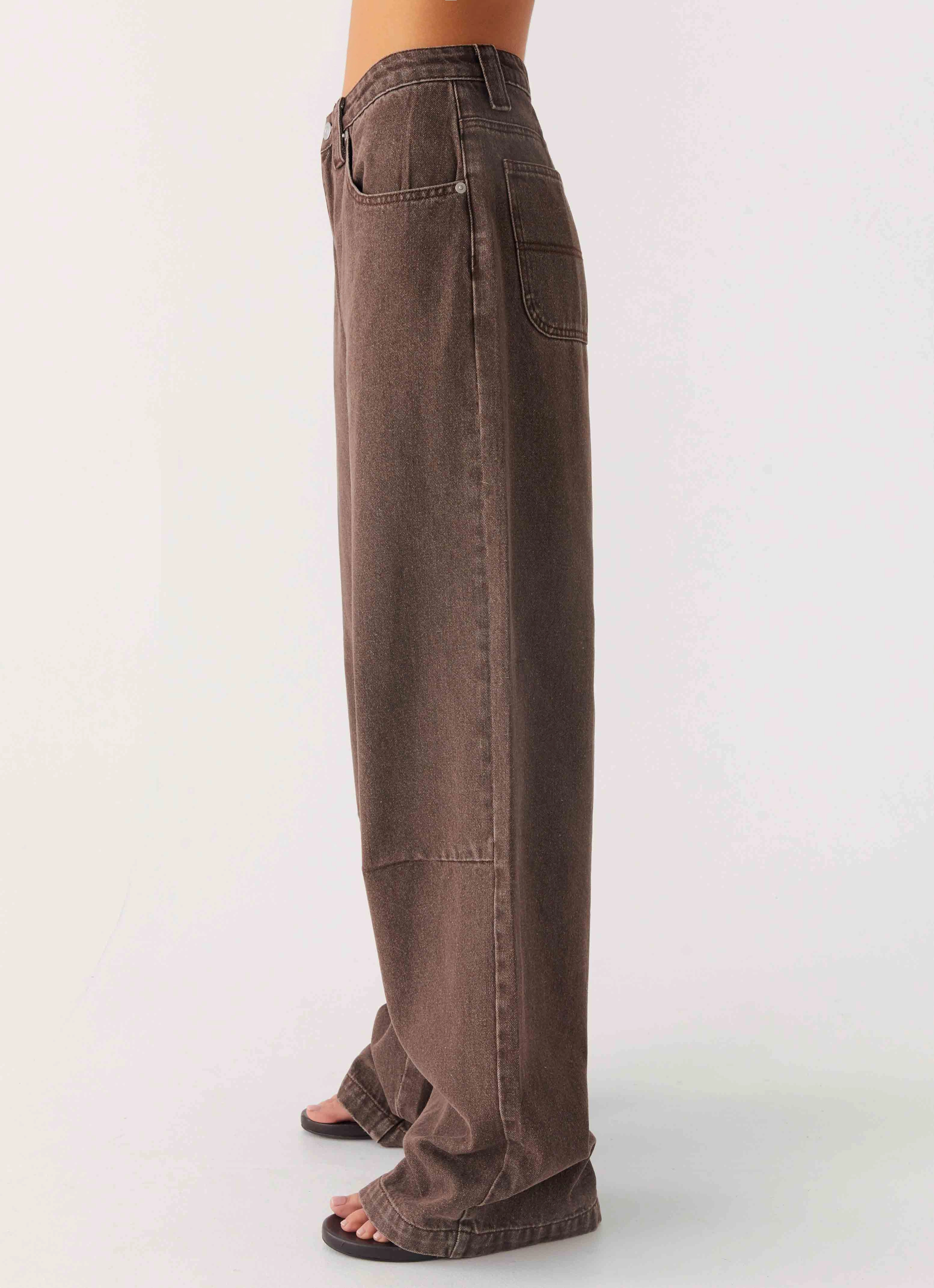 Cozy Comfort stain resistant coating Midwest Low Rise Jeans - Light Wash Chocolate