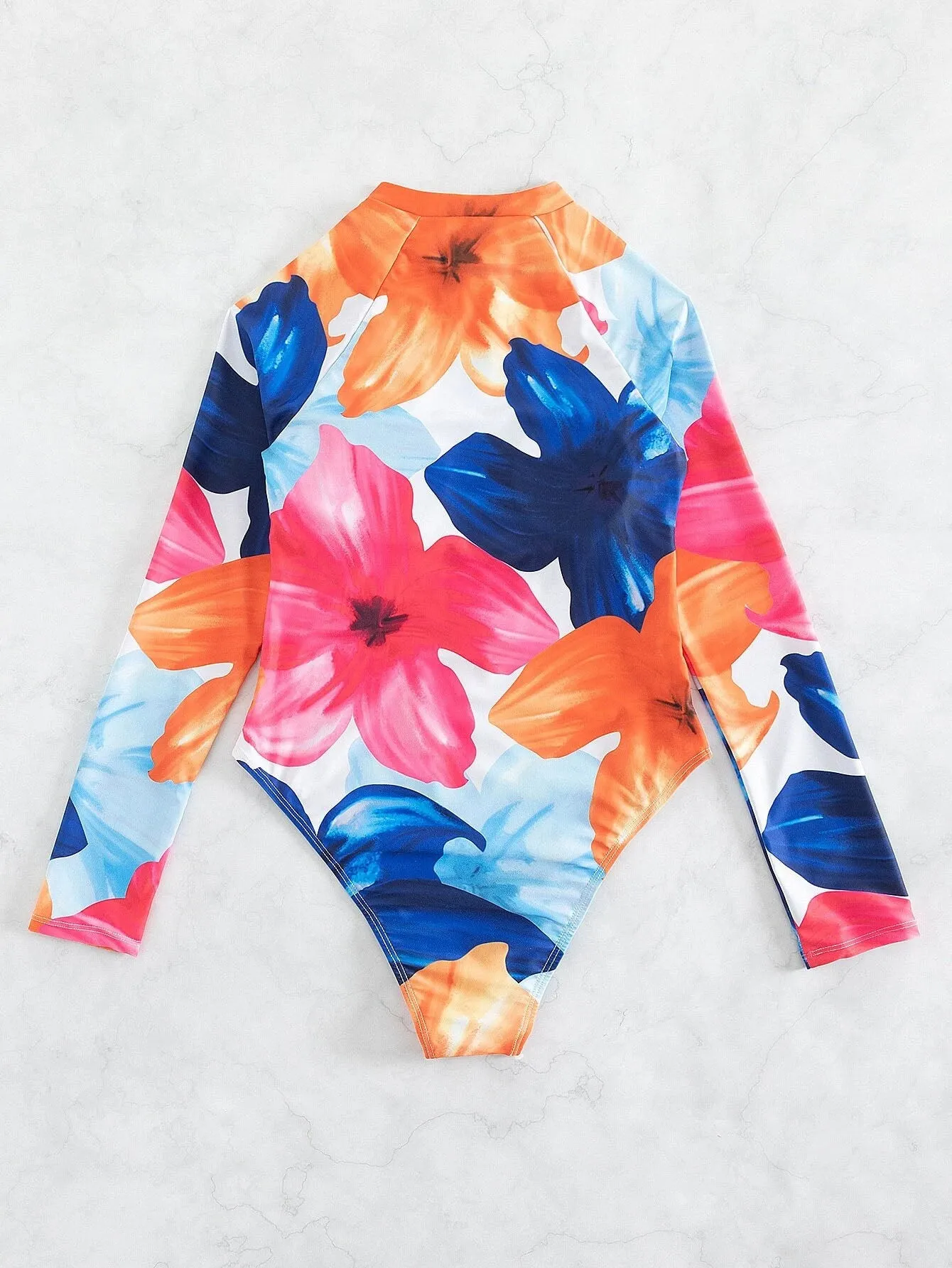 UV protected long sleeve printed tie-dye swimsuit UPF50  Rash Guard