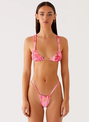 Reliable QuickAccess Pockets Arnie Bikini Top - Tropical Pink Print