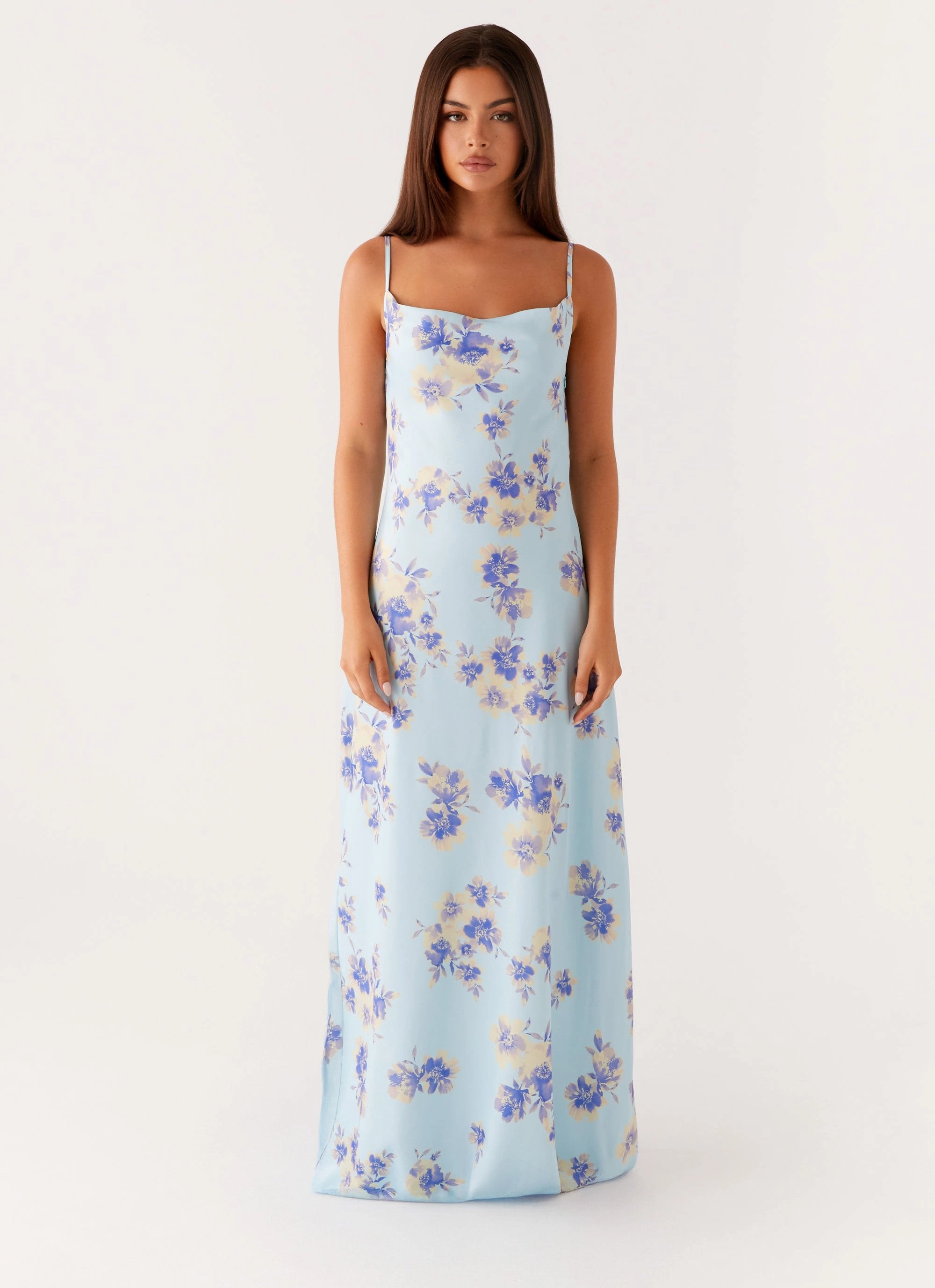 Bright Feel Polished Look Liana Cowl Maxi Dress - Print
