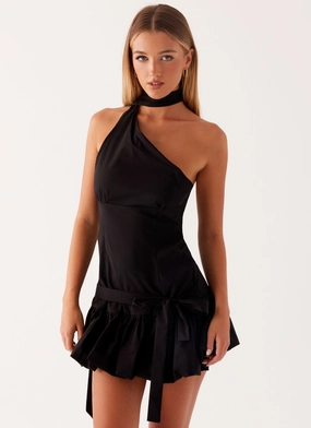 Textured Flow All Fitwear Belina Scarf Mini Dress - Black