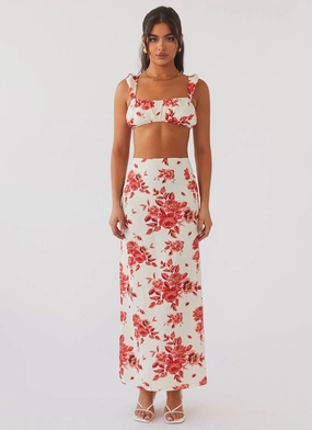 City Walking Style Valencia Villa Maxi Skirt - Rosa Floria