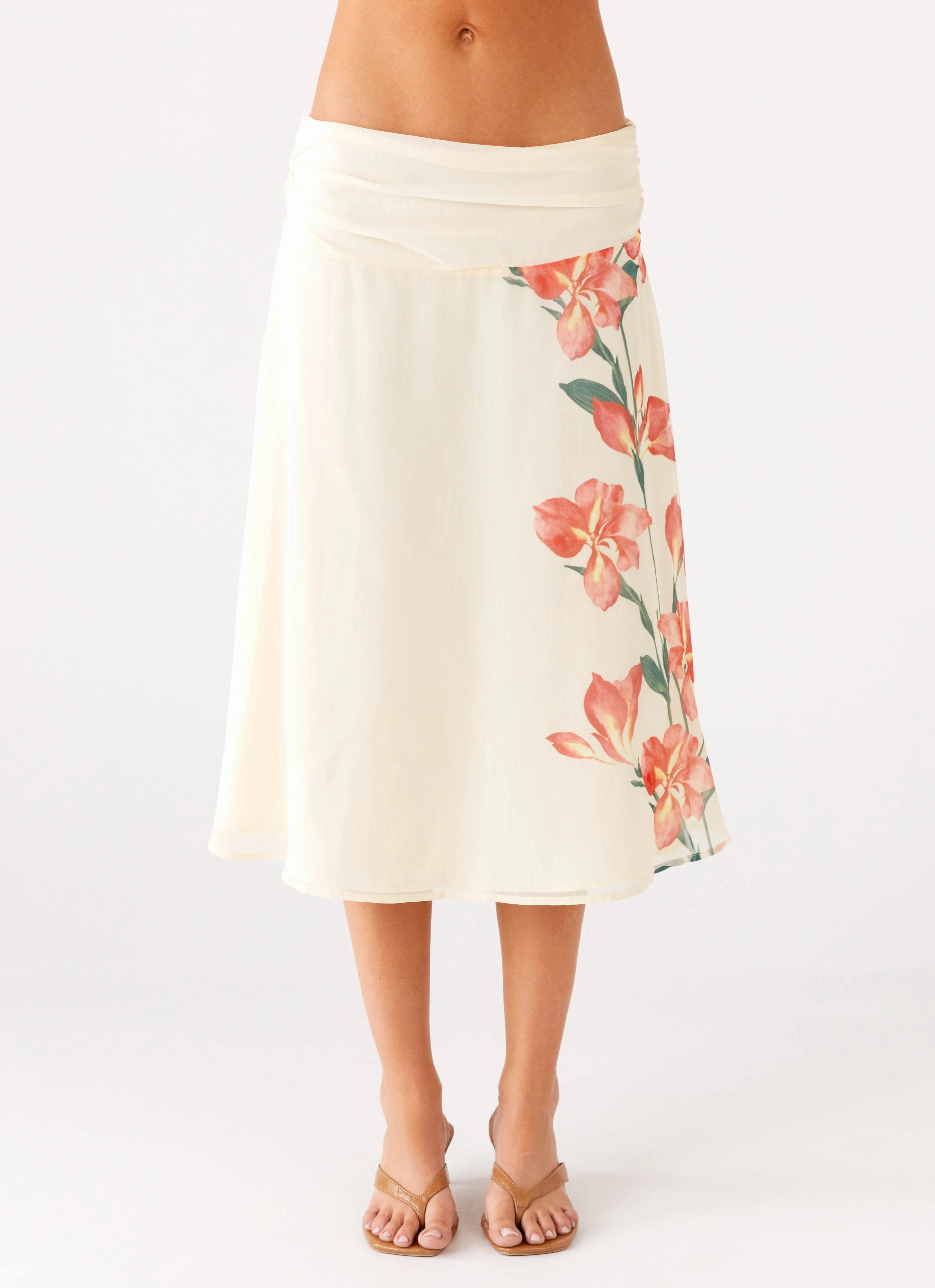ReinforcedBeltLoops Boho chic Valley Midi Skirt - Siena Floral