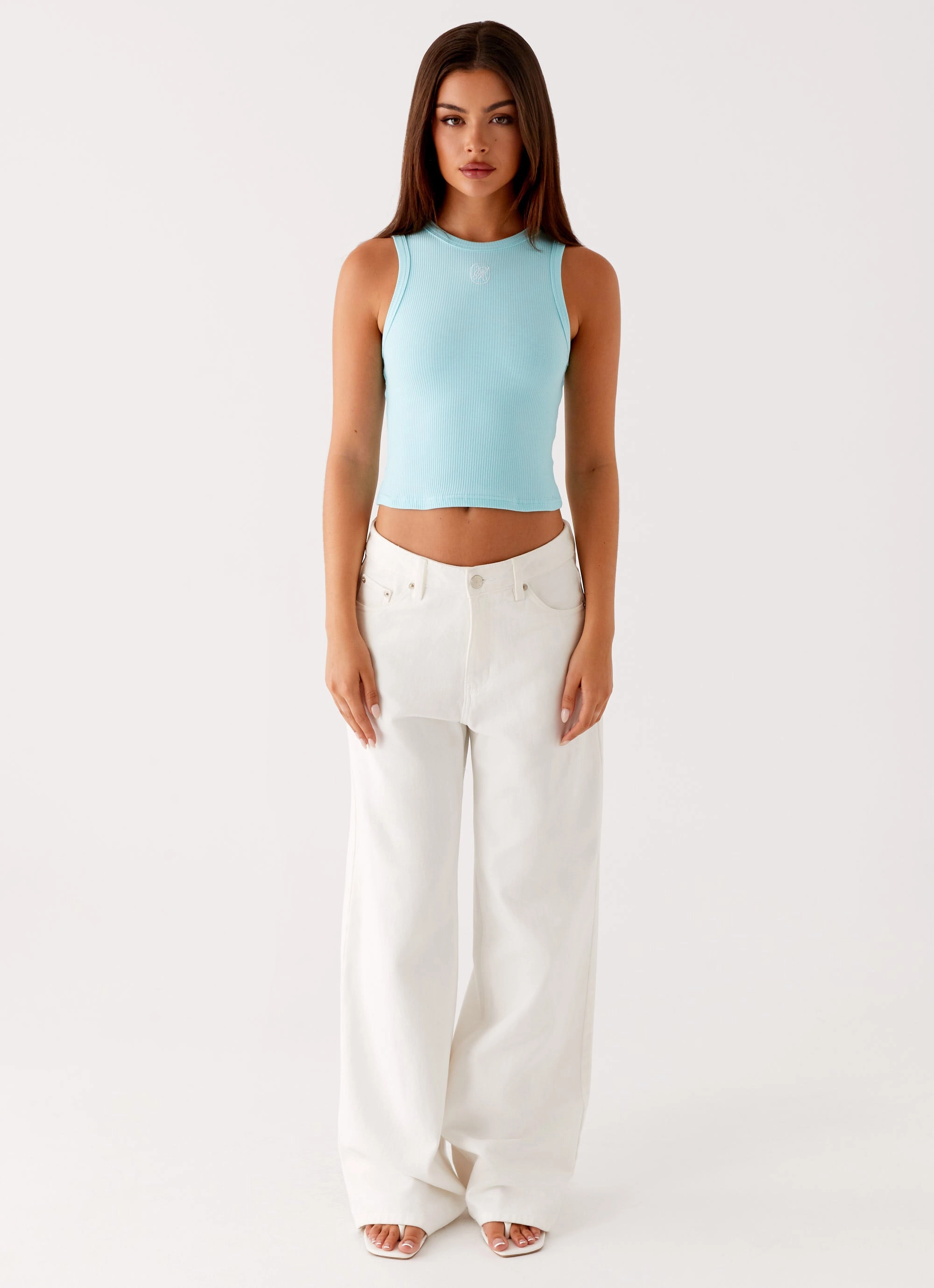 Veda Tank Top - Turquoise QuickDryTechnology Regular Fit