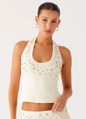 Vegas Nights Halter Neck Top - Yellow TurtleneckDesign