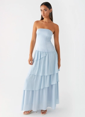 Our Story Maxi Dress - Pastel Blue Sharp Edge