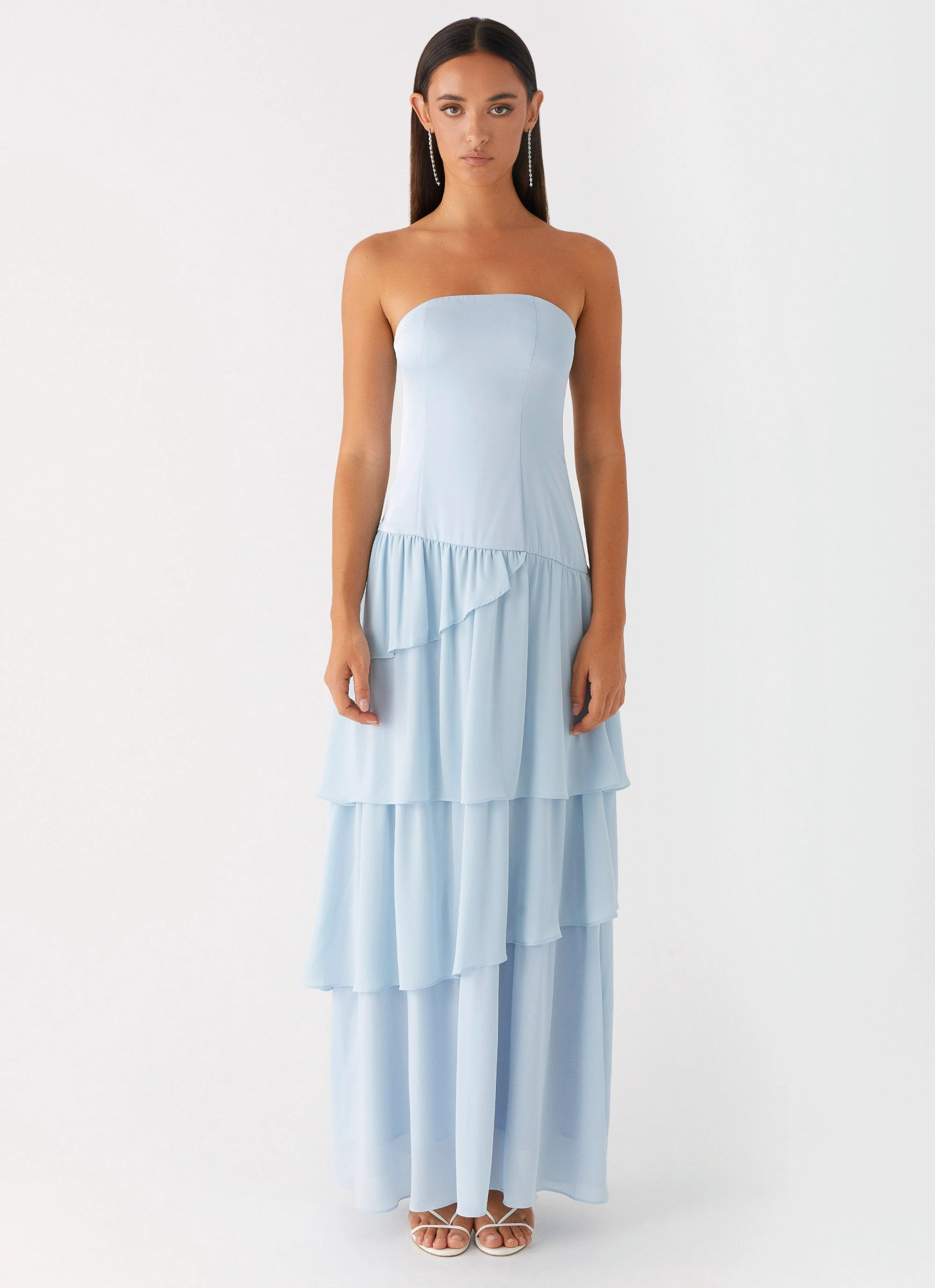 Our Story Maxi Dress - Pastel Blue Structured-Shape
