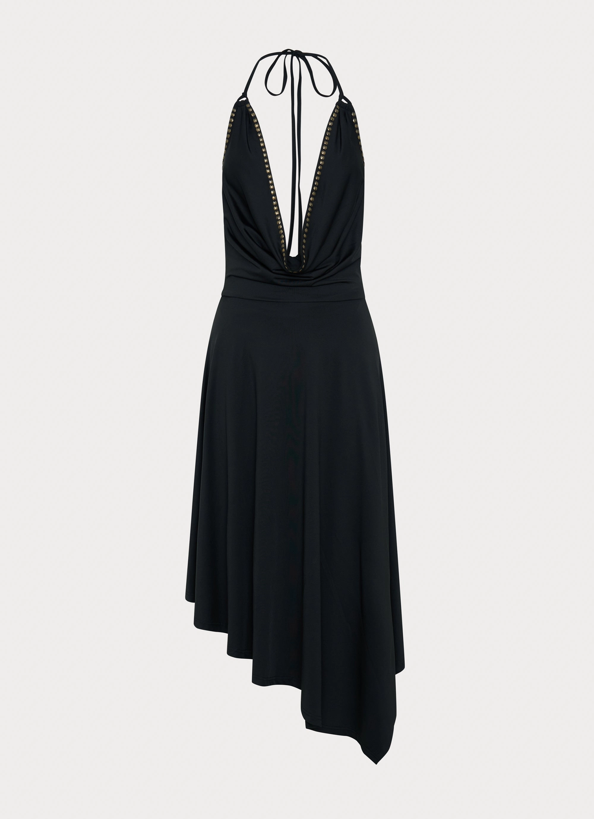 Dew Tone Vena Beaded Midi Dress - Black