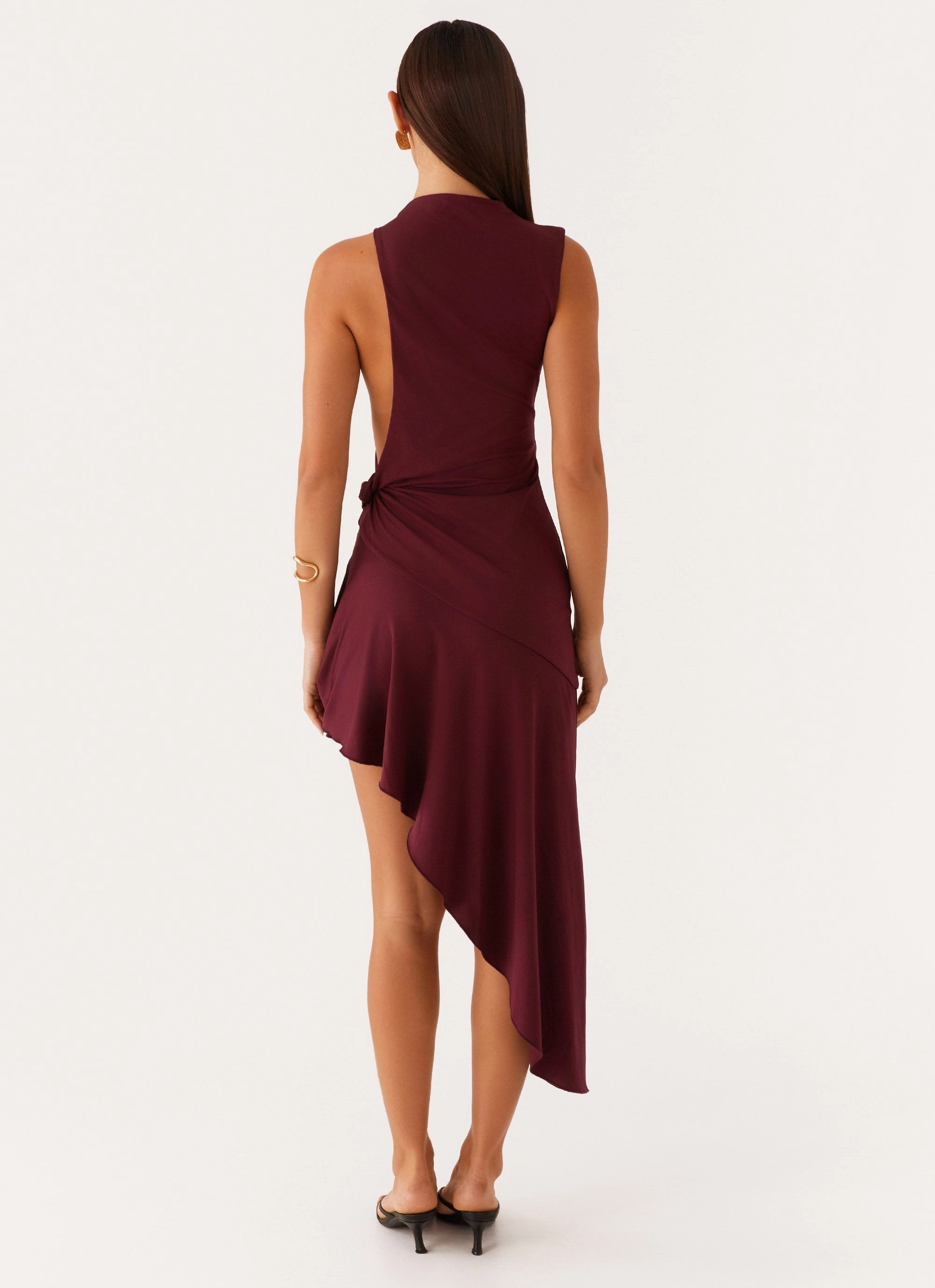 Moment Soft Venetia Asymmetric Maxi Dress - Deep Maroon