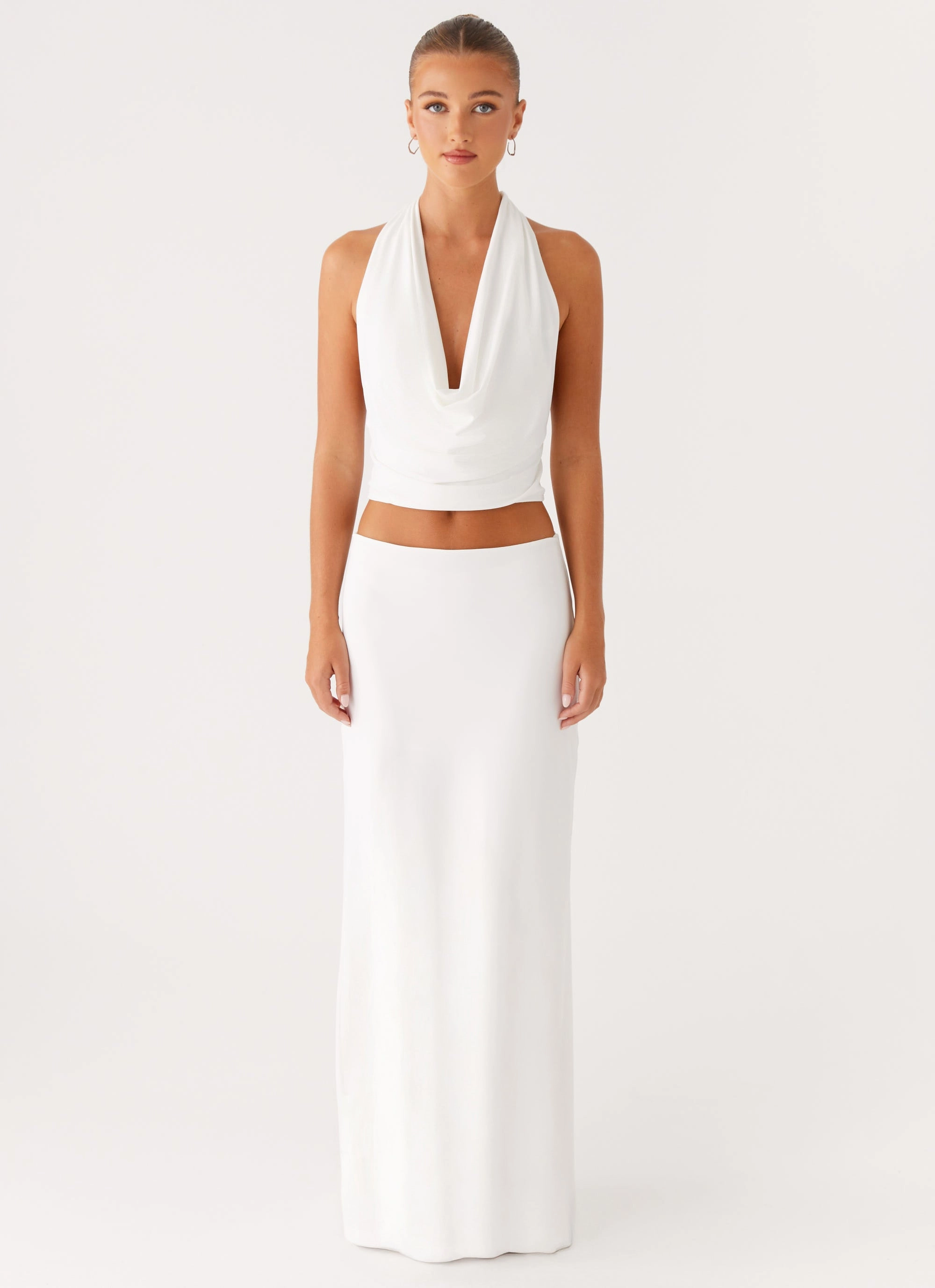 Ashi Cowl Top - White NonIrritatingSeams