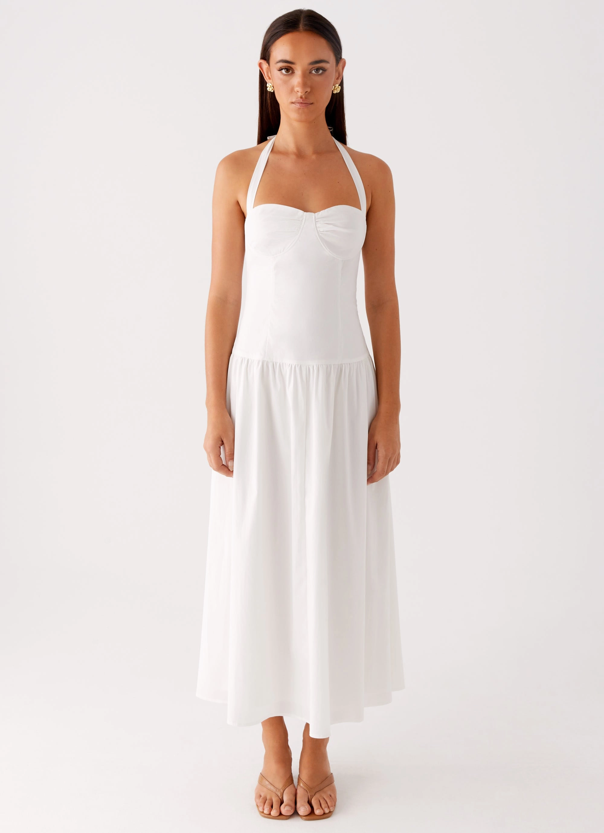 Vento Midi Dress - White Balanced Fit
