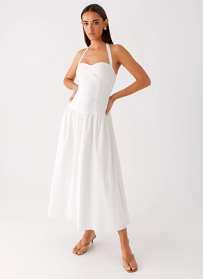 Vento Midi Dress - White Chic casual