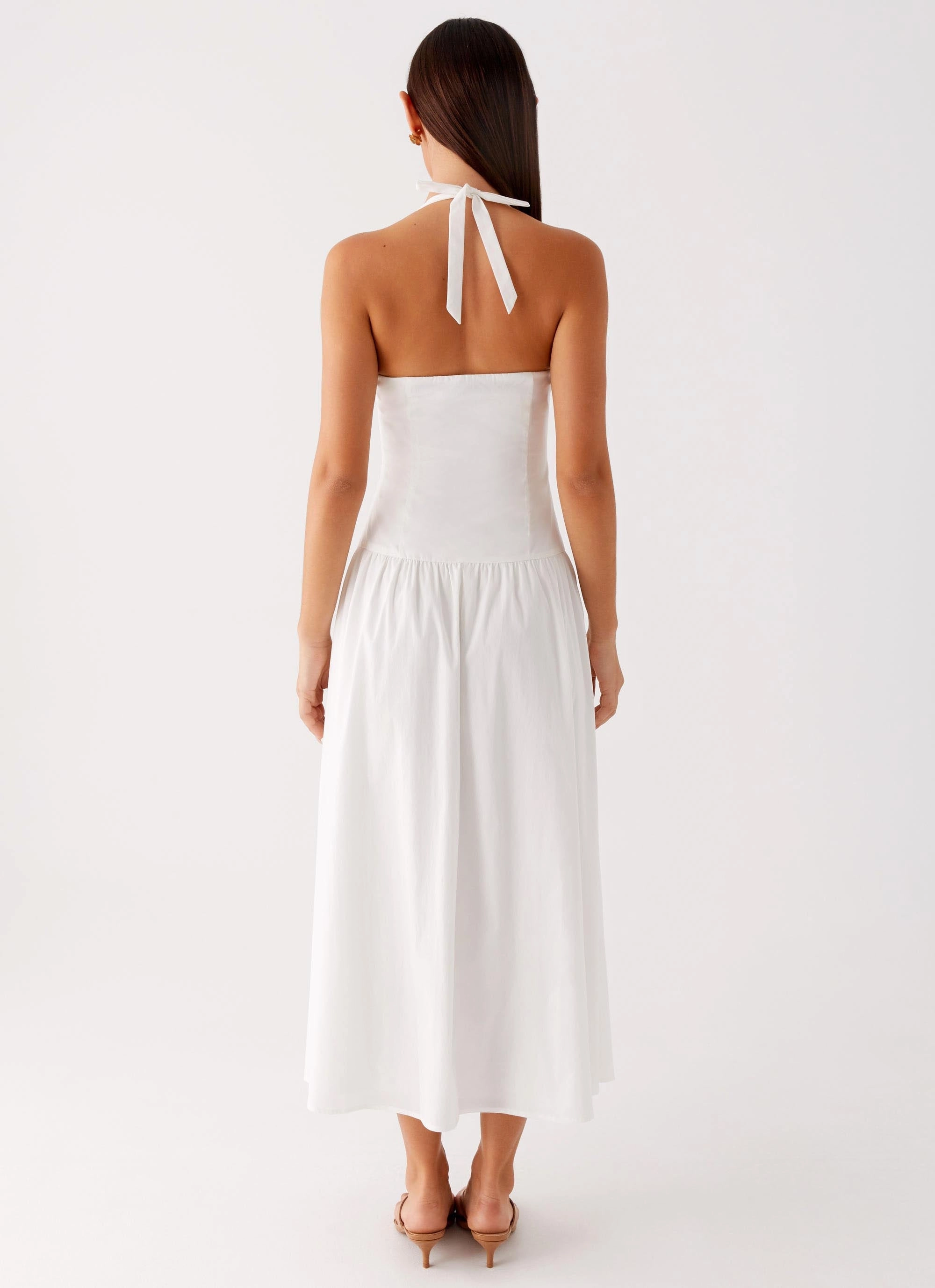 Chic Layers Vento Midi Dress - White