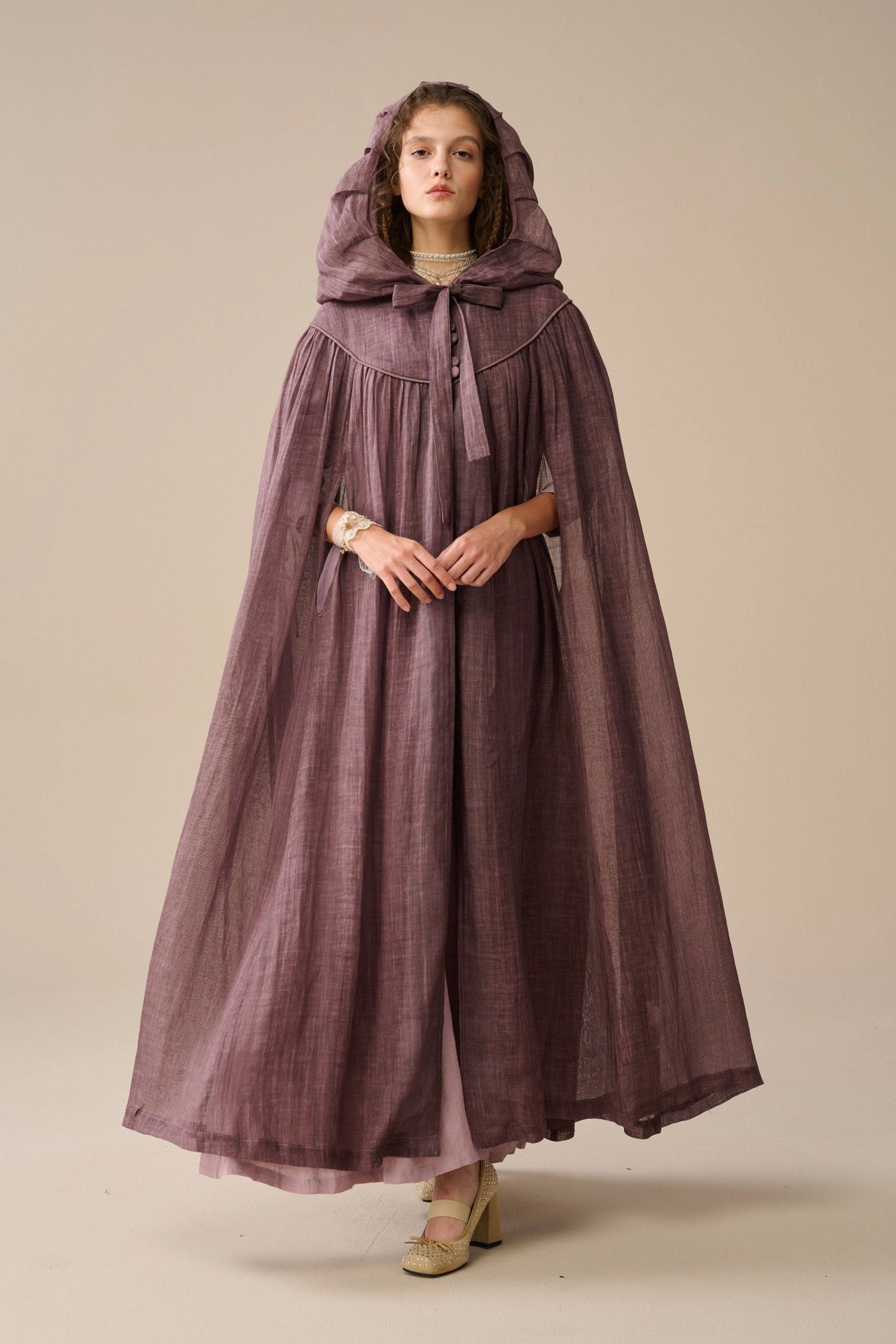 Venus 24 | Fairy Linen Hooded Cloak Casual Style