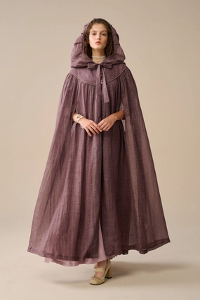 Venus 24 | Fairy Linen Hooded Cloak Flexible Gusset Design Minimalist Fit