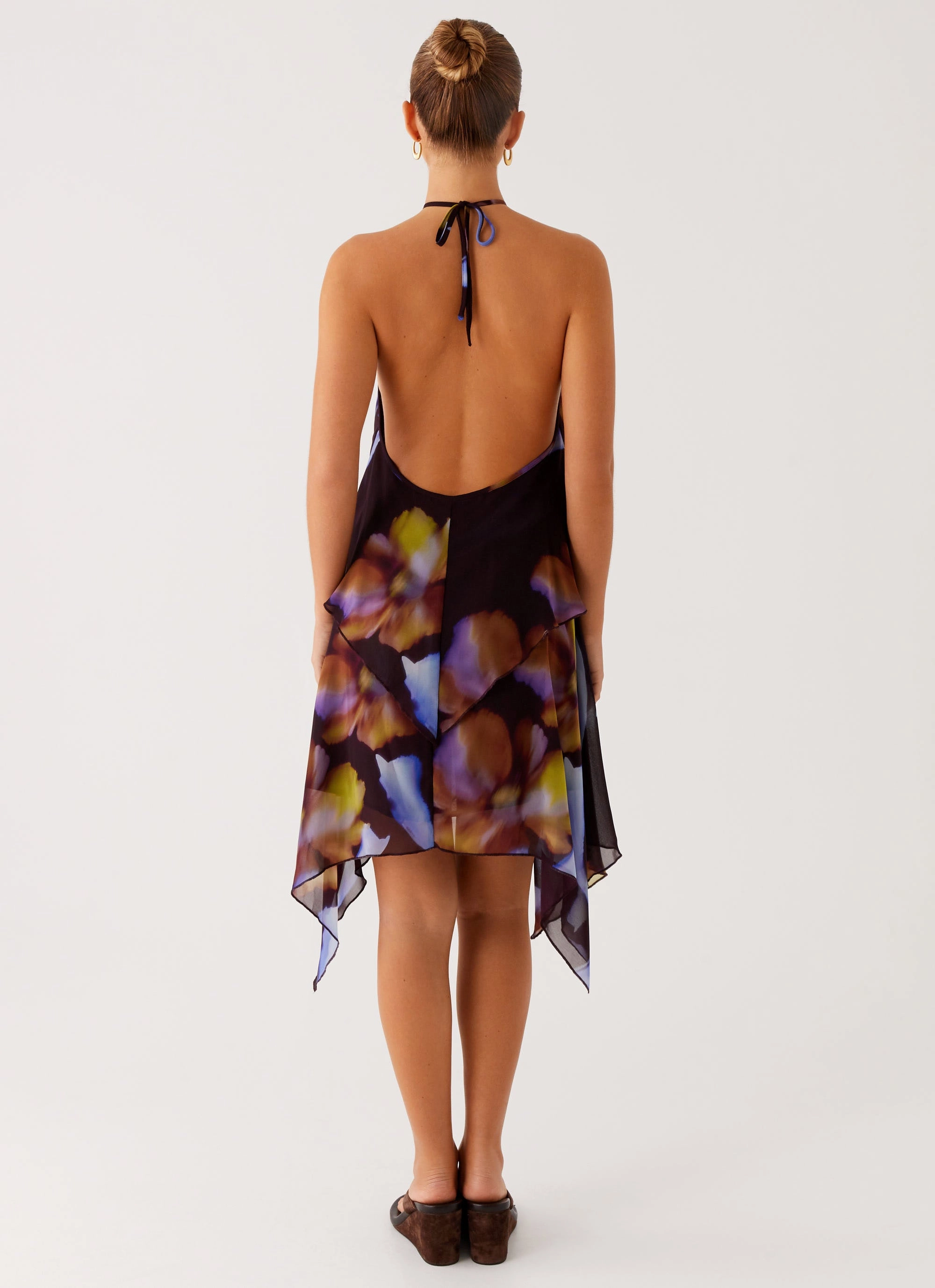 Verbena Midi Dress - Dark Floral Matte-Lining