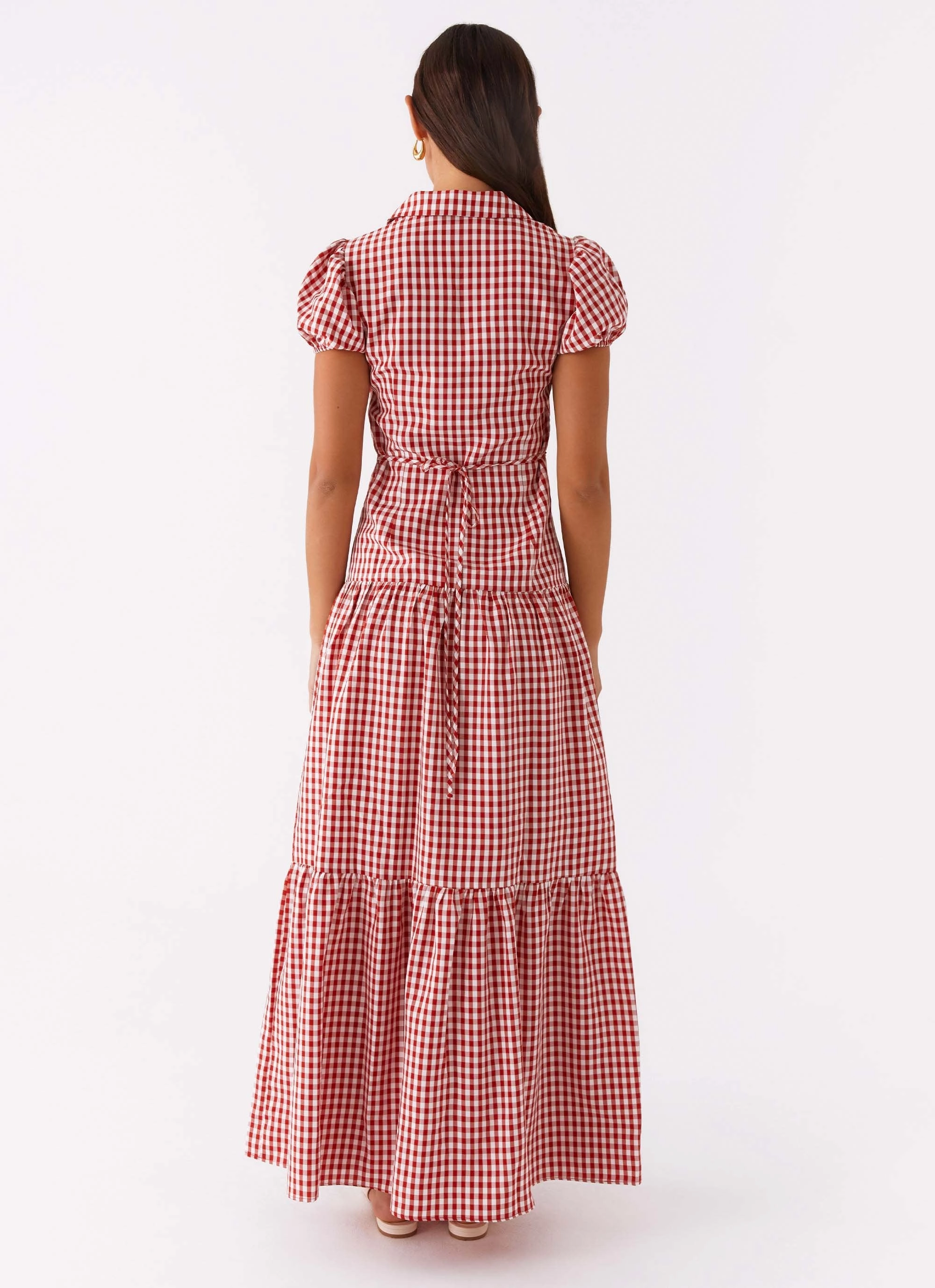 Verity Maxi Dress - Red Gingham Summer Soft