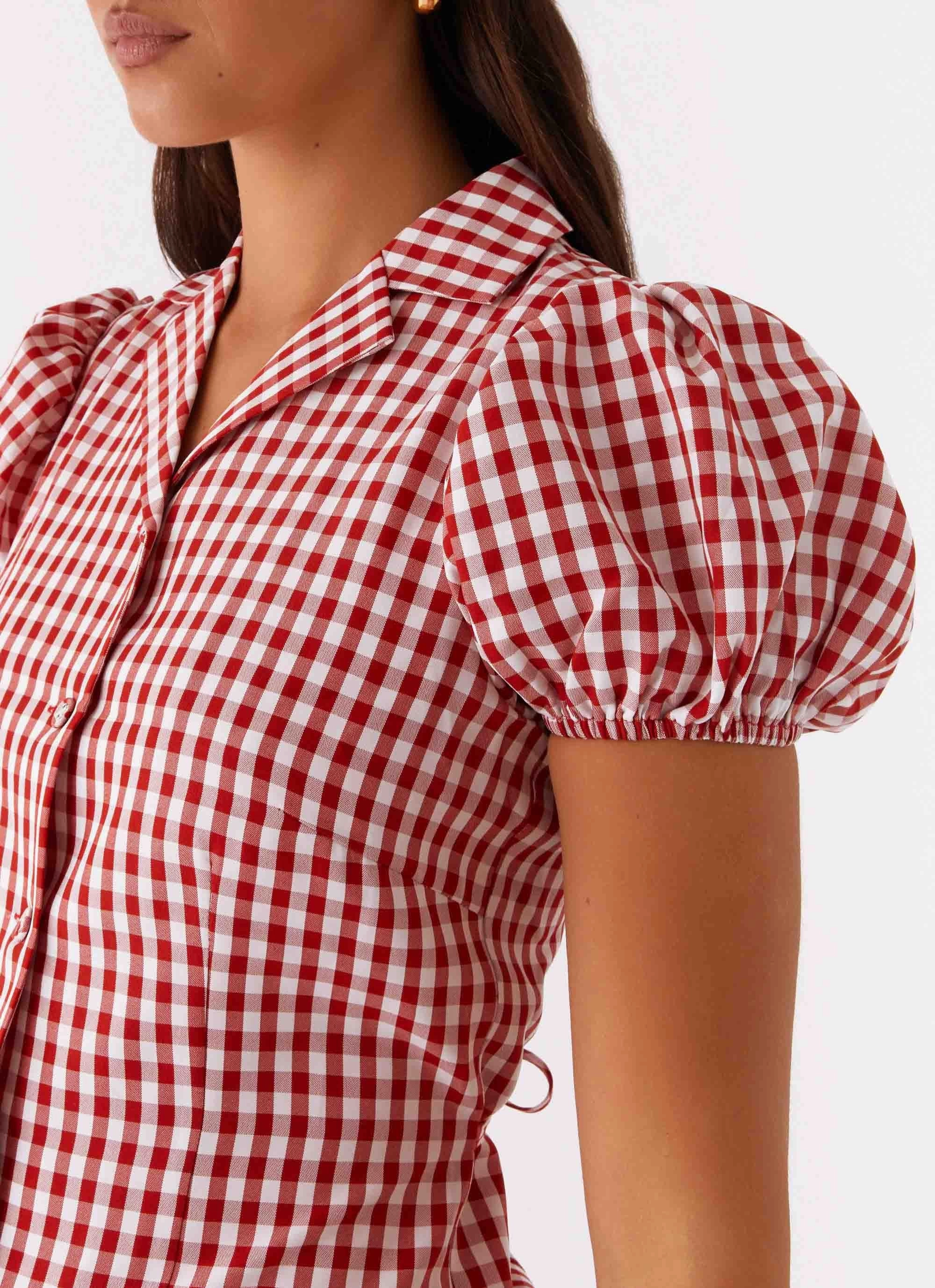 Easy Mood Verity Maxi Dress - Red Gingham