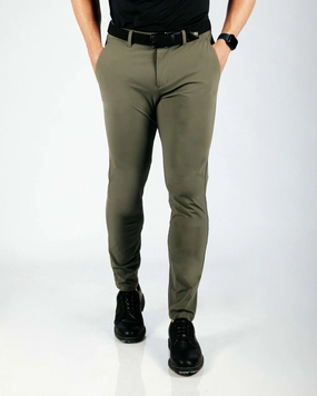 Forest Green Traditional Pants Slim Comfort Layering Piece