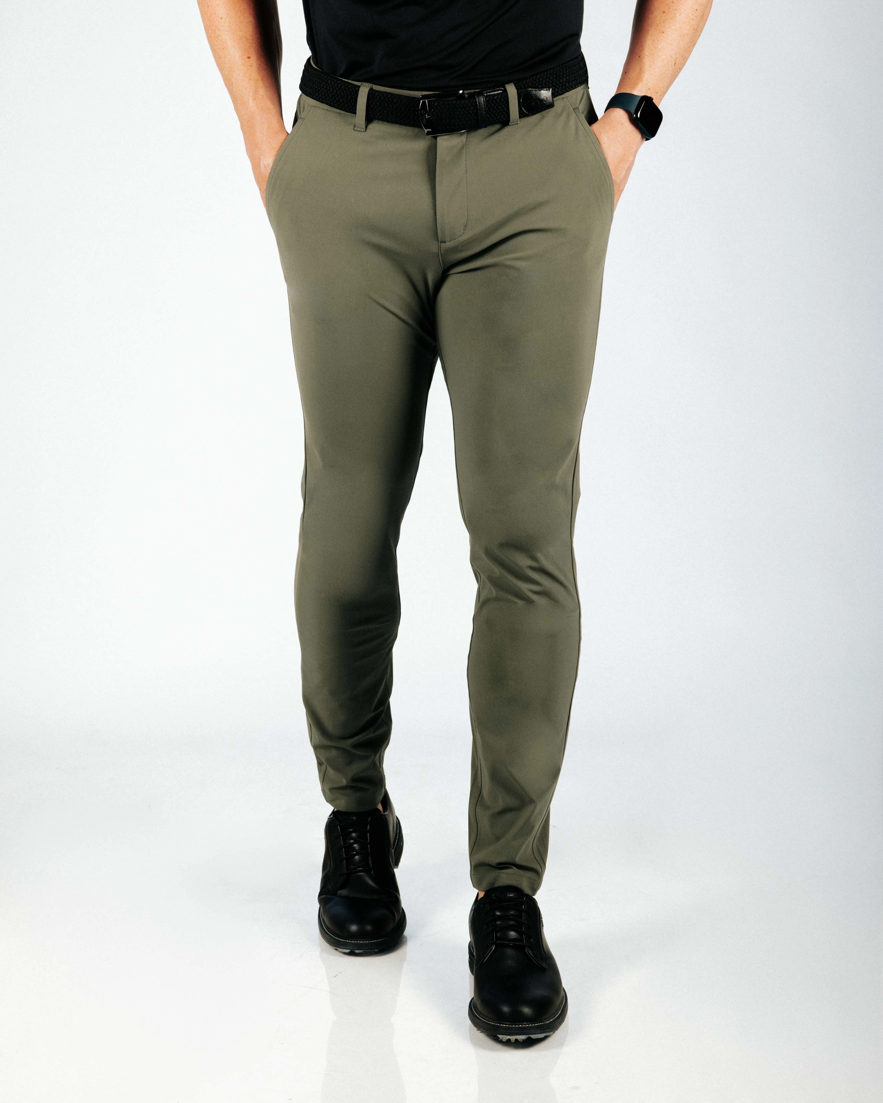 Forest Green Traditional Pants Slim Comfort Layering Piece