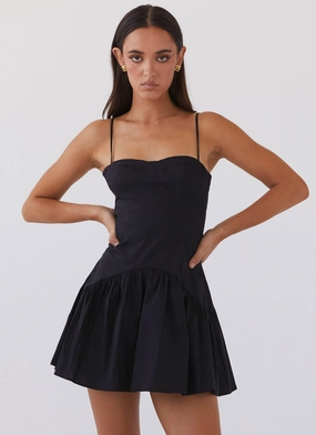 cut out Stylish Waistband Endless Summer Mini Dress - Black