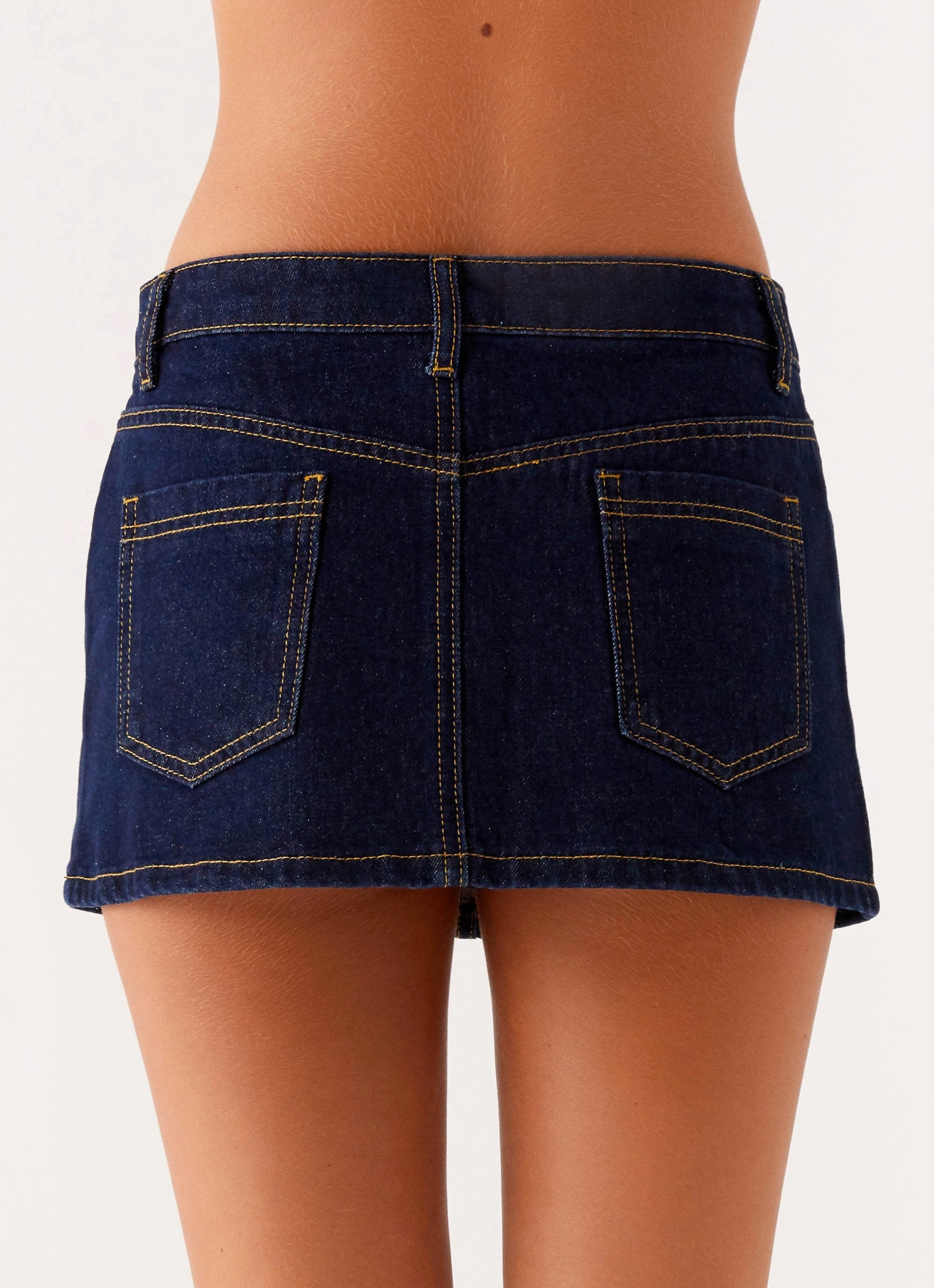 Maysa Low Rise Mini Skirt - Indigo Slim Profile RecycledPolyester