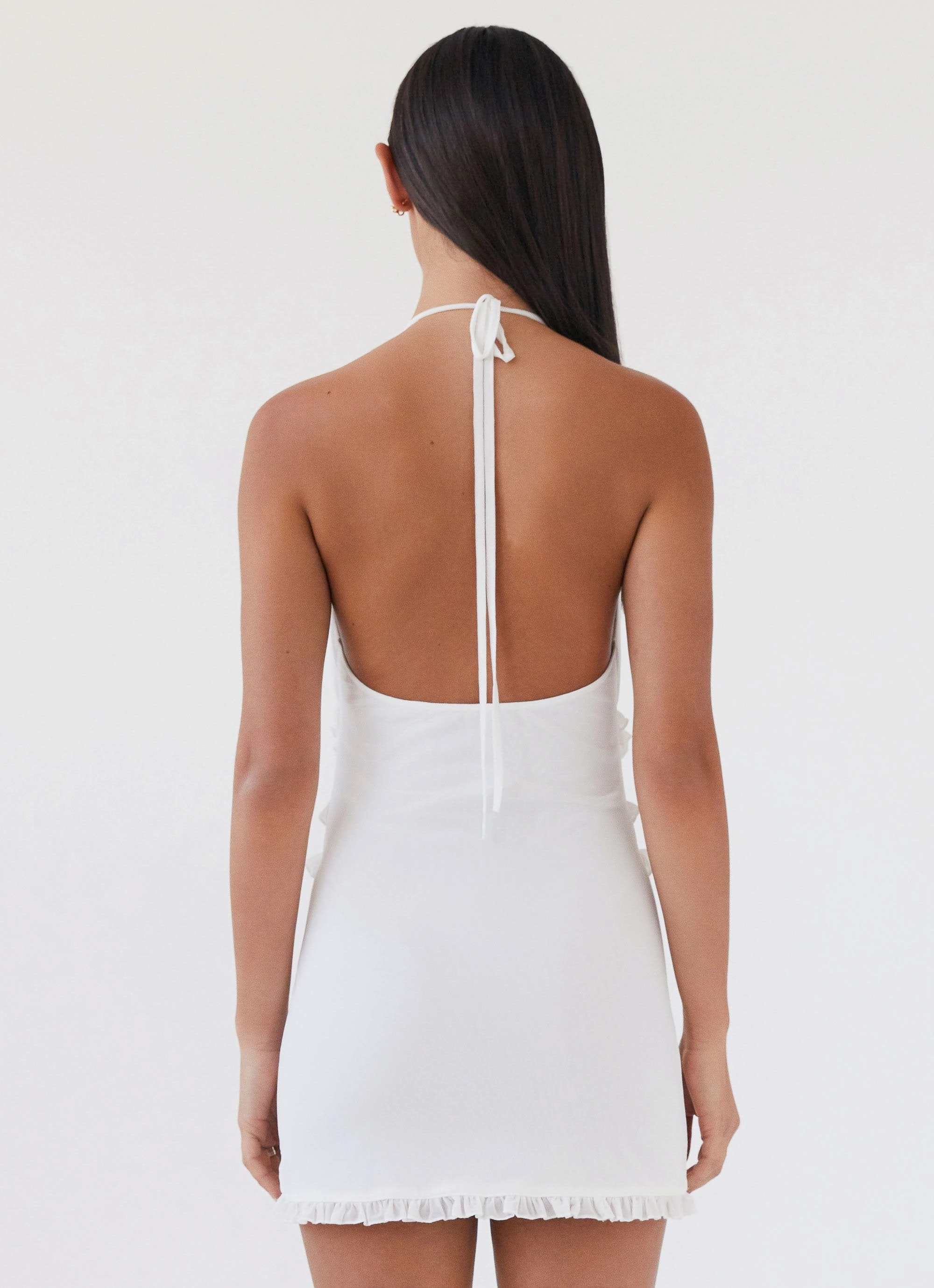 Love Exchange Ruffle Mini Dress - White Sophisticated Design Lightweight-Comfort