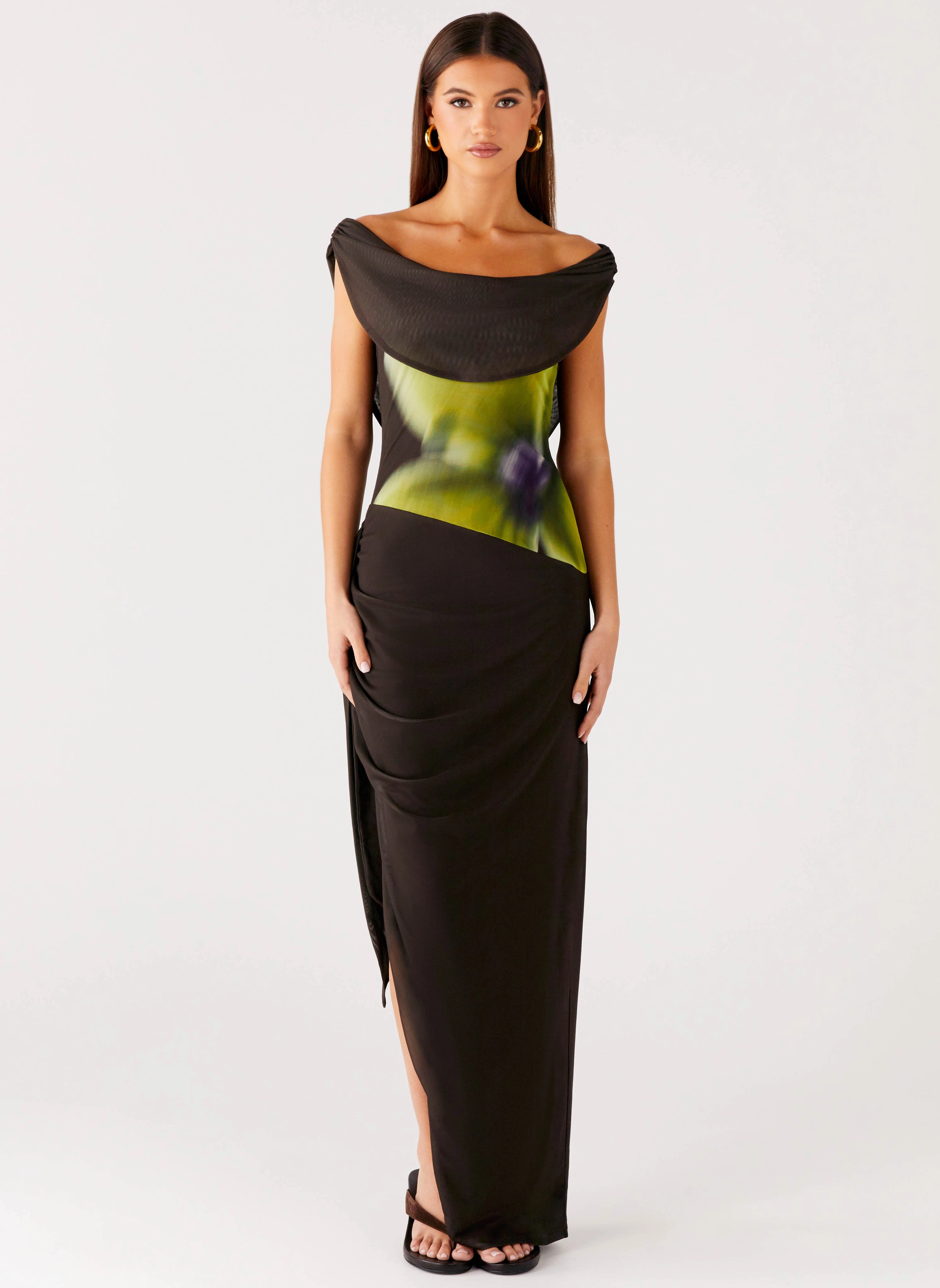 Good Fortune Maxi Dress - Lime Flower Soft Glide Event Safe
