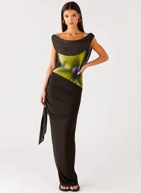 Good Fortune Maxi Dress - Lime Flower Fashionable Look