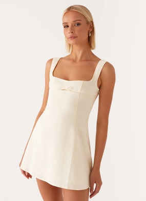 Decorative-Design Cadence Mini Dress - Yellow