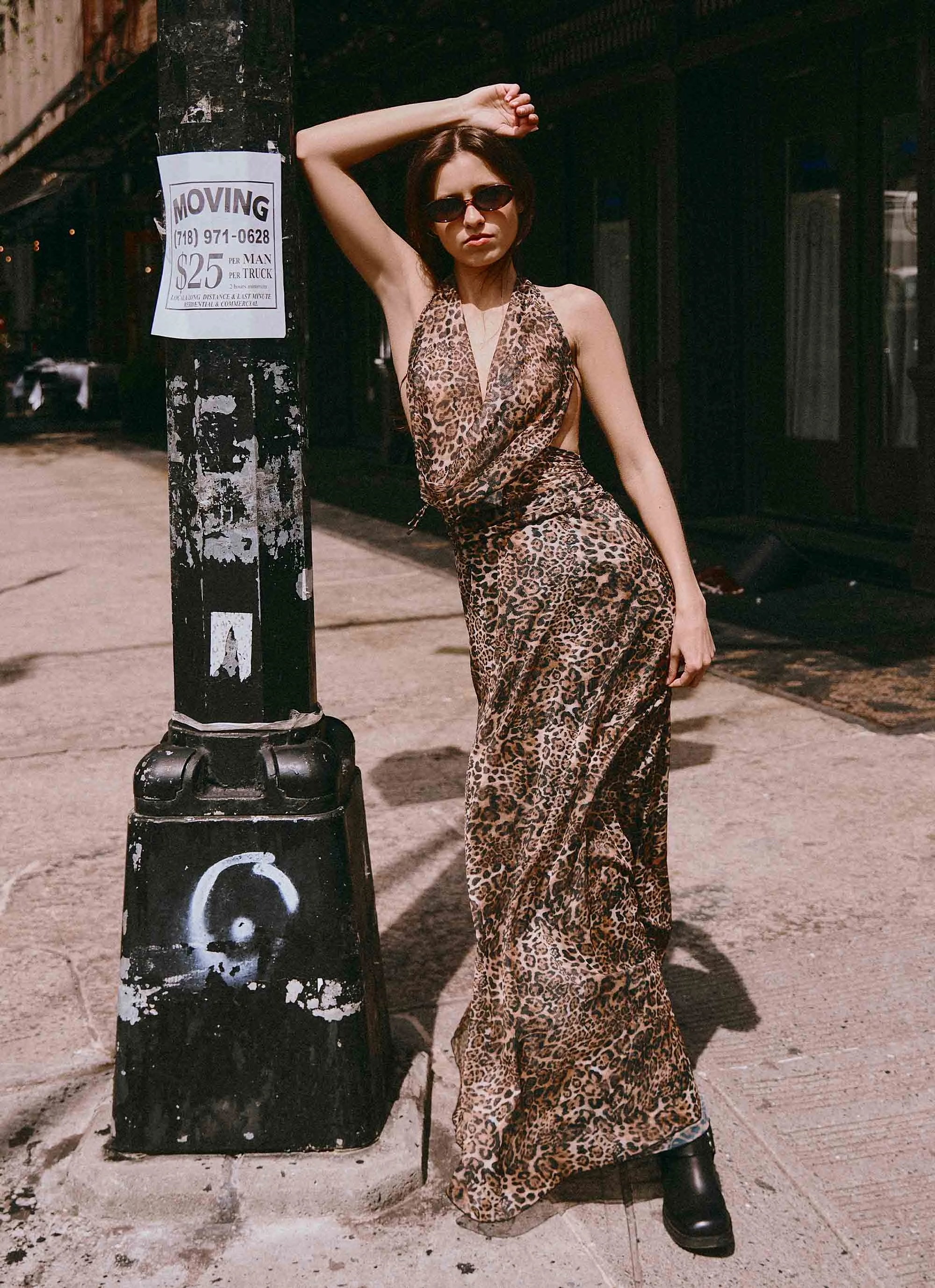 Elysia Mesh Maxi Dress - Leopard Clean Comfort Edgy Twist