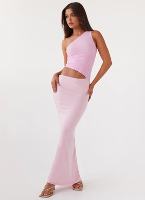 Refined Mood Seranella One Shoulder Maxi Dress - Pink