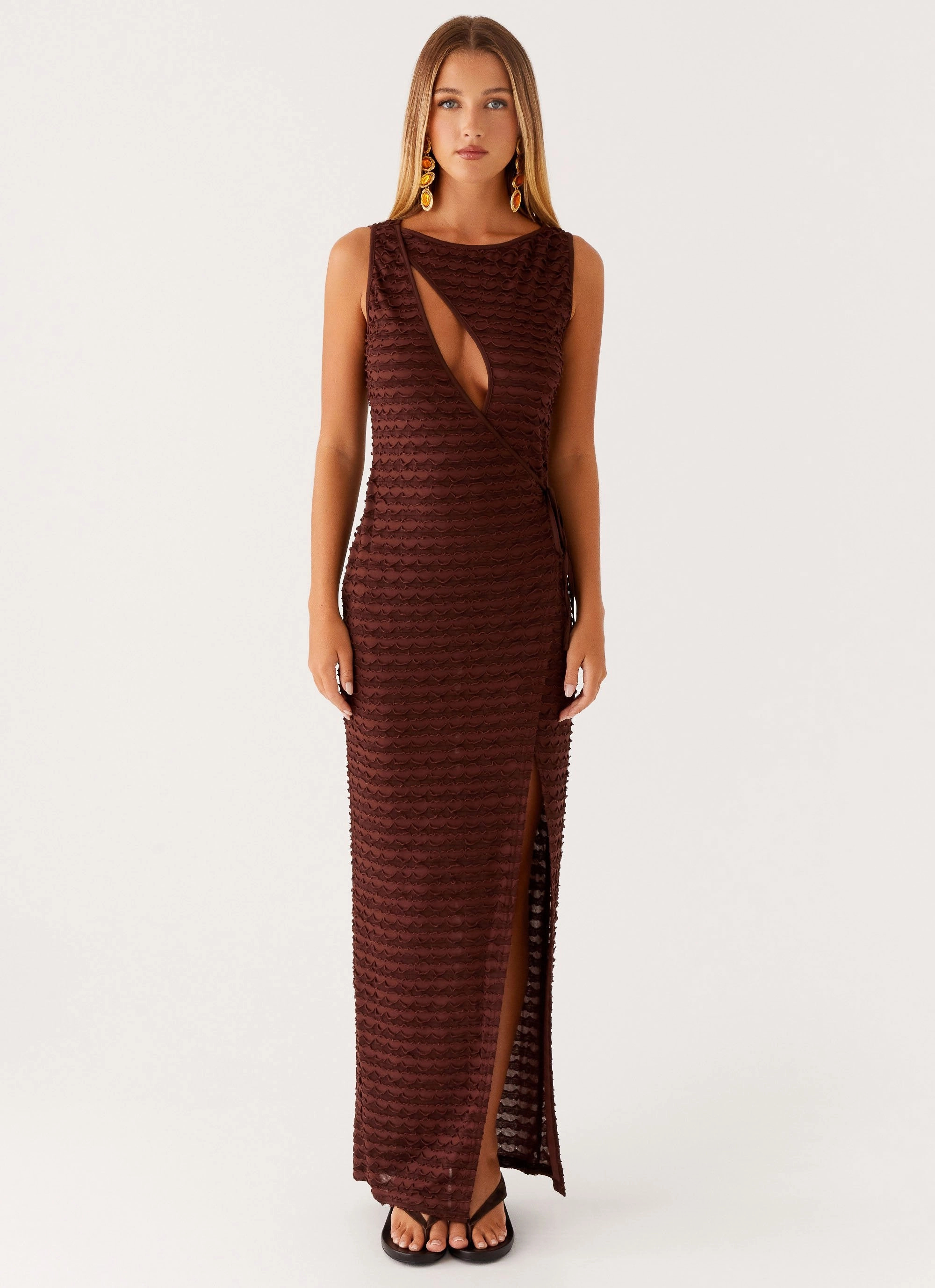 Movement Feel Sterling Wrap Maxi Dress - Chocolate