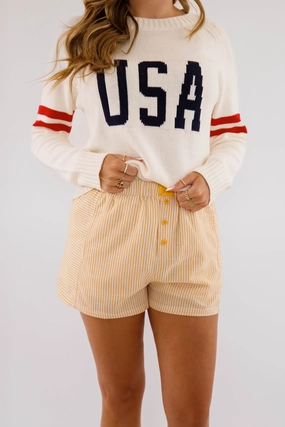 Classy Fit Very Fitting Shorts-Yellow Stripe