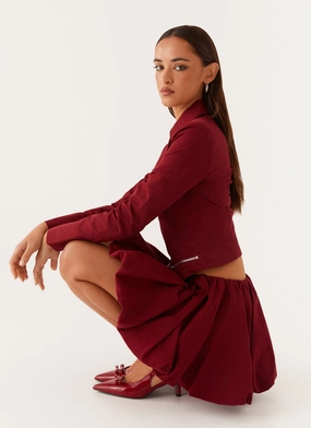 Seam-Free Vesper Bubble Mini Skirt - Mulberry