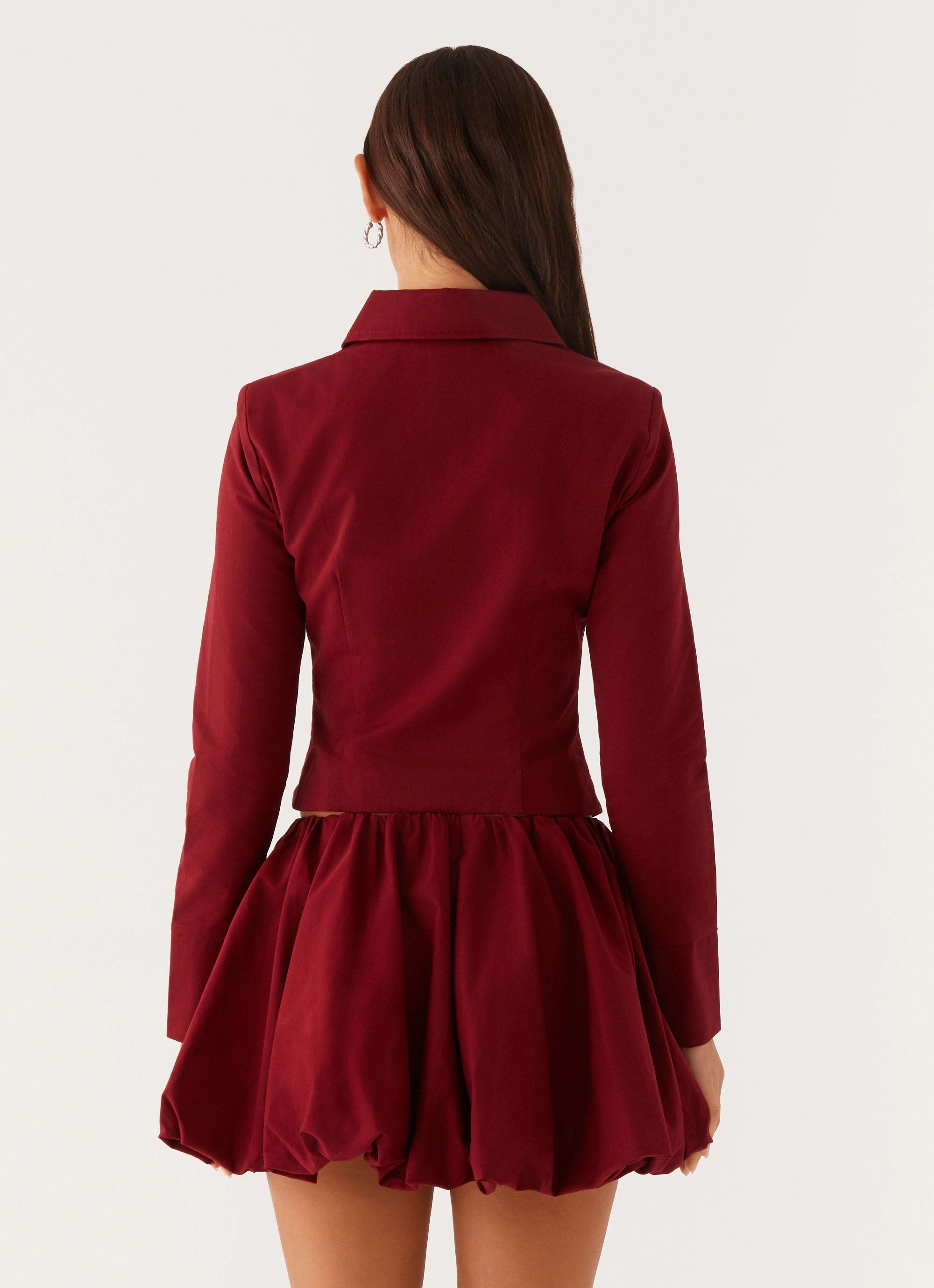 Vesper Bubble Mini Skirt - Mulberry Belt loops Smart Motion