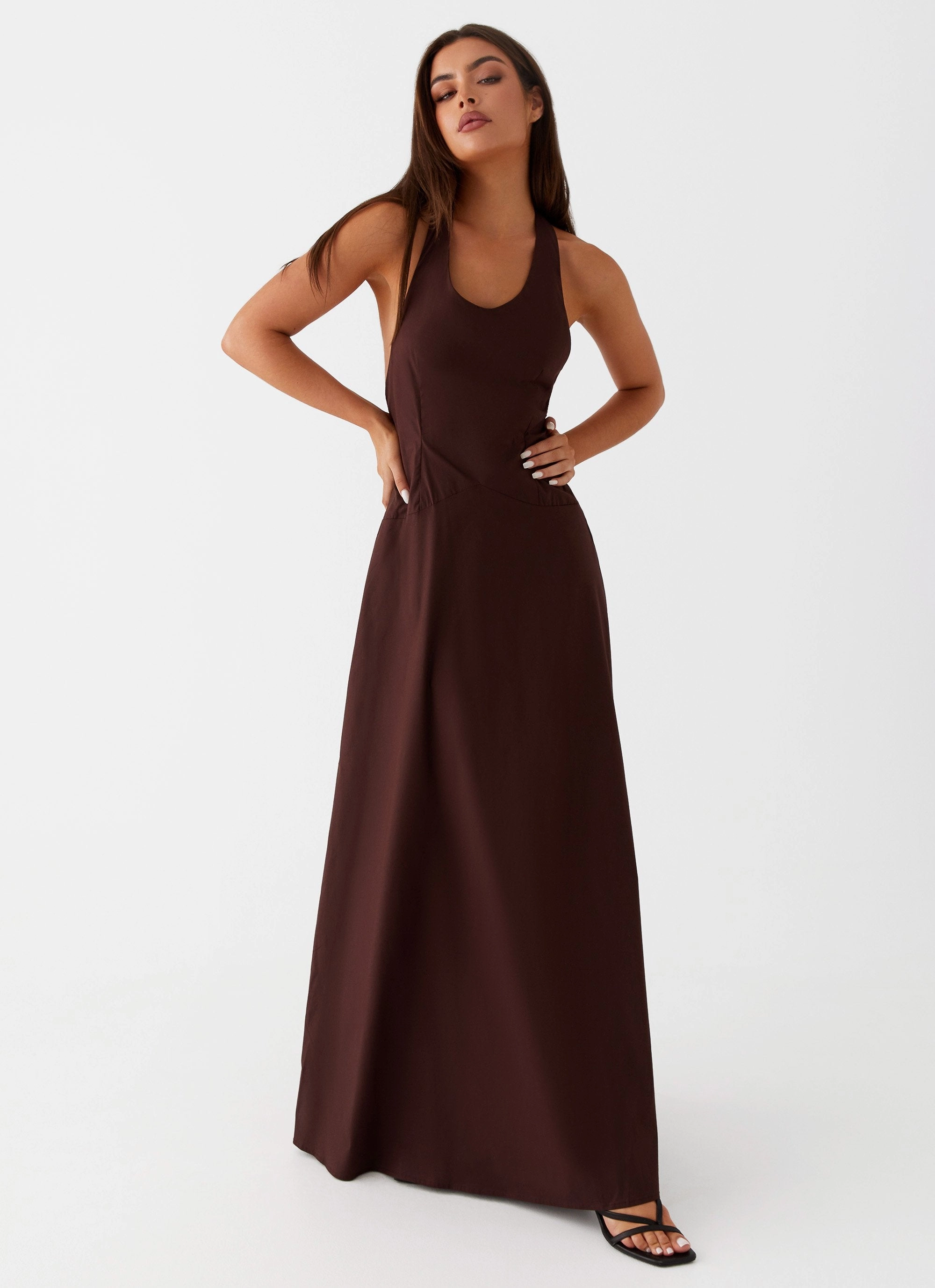 tailored look Runway-Ready Vestige Maxi Dress - Chocolate