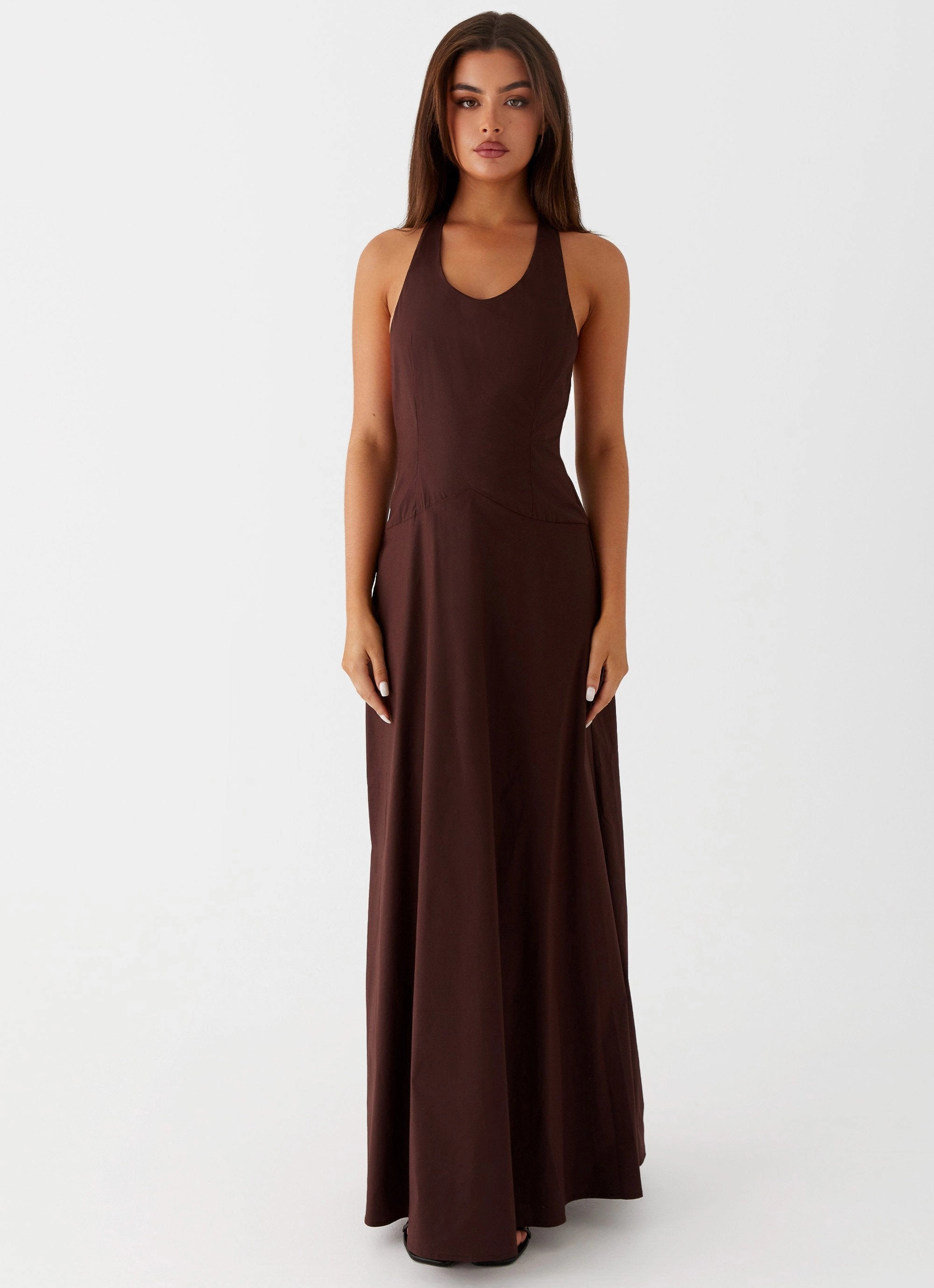 Formed Look Sleek and Sleek Vestige Maxi Dress - Chocolate