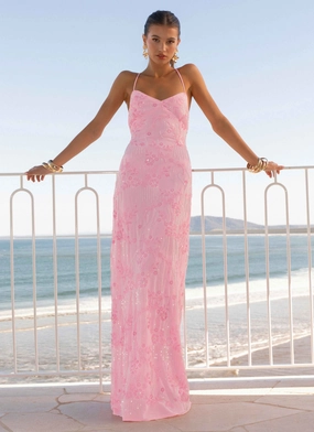 Cool Shape Vietta Sequin Cami Maxi Dress - Pink