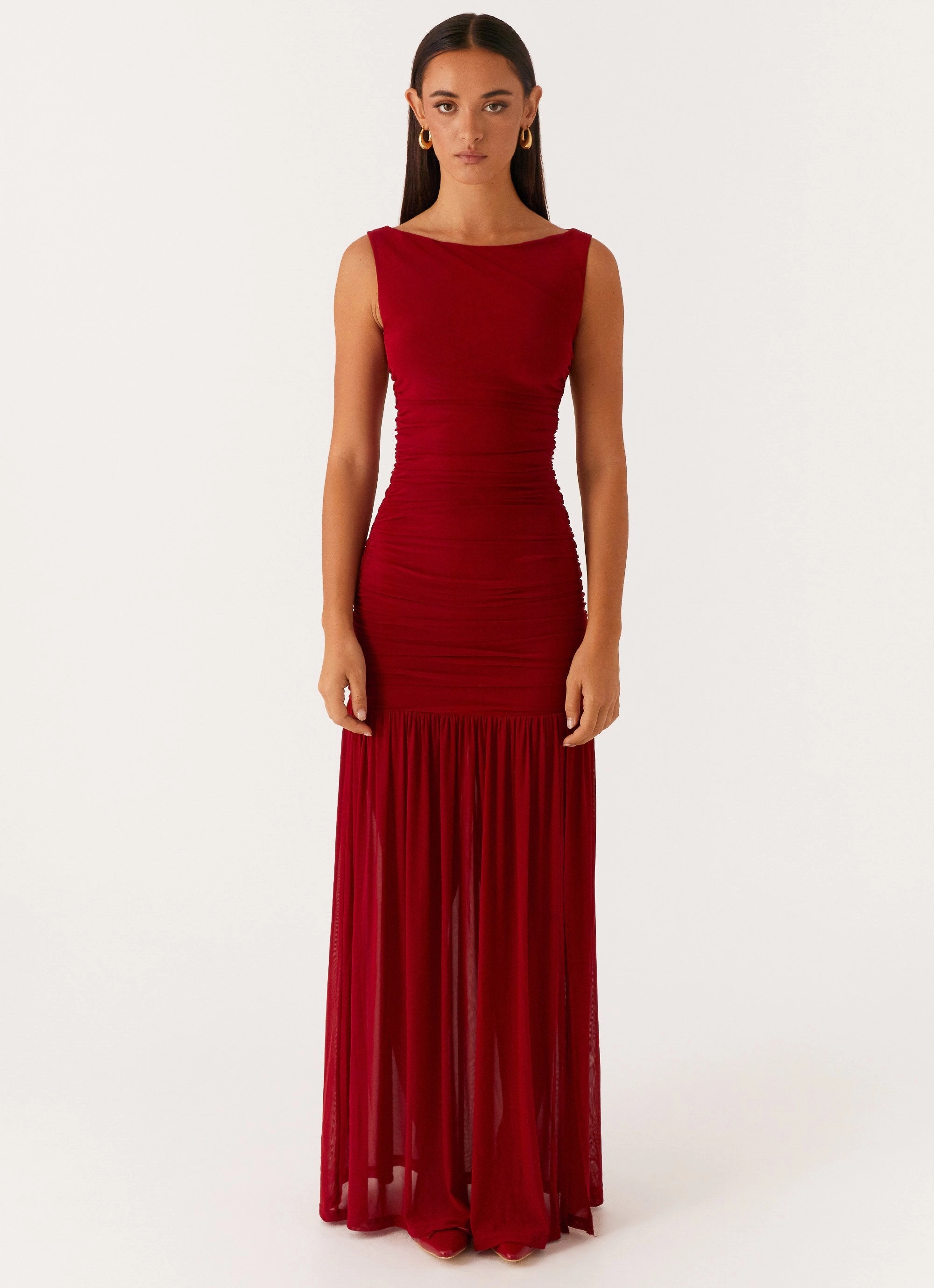 Manon Maxi Dress - Red Sharp Design Party Safe