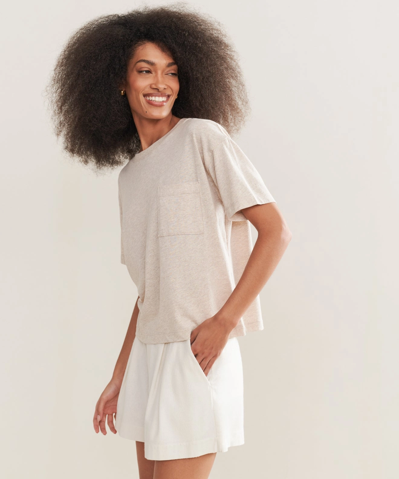 Vintage Pocket Tee Button Down Collar
