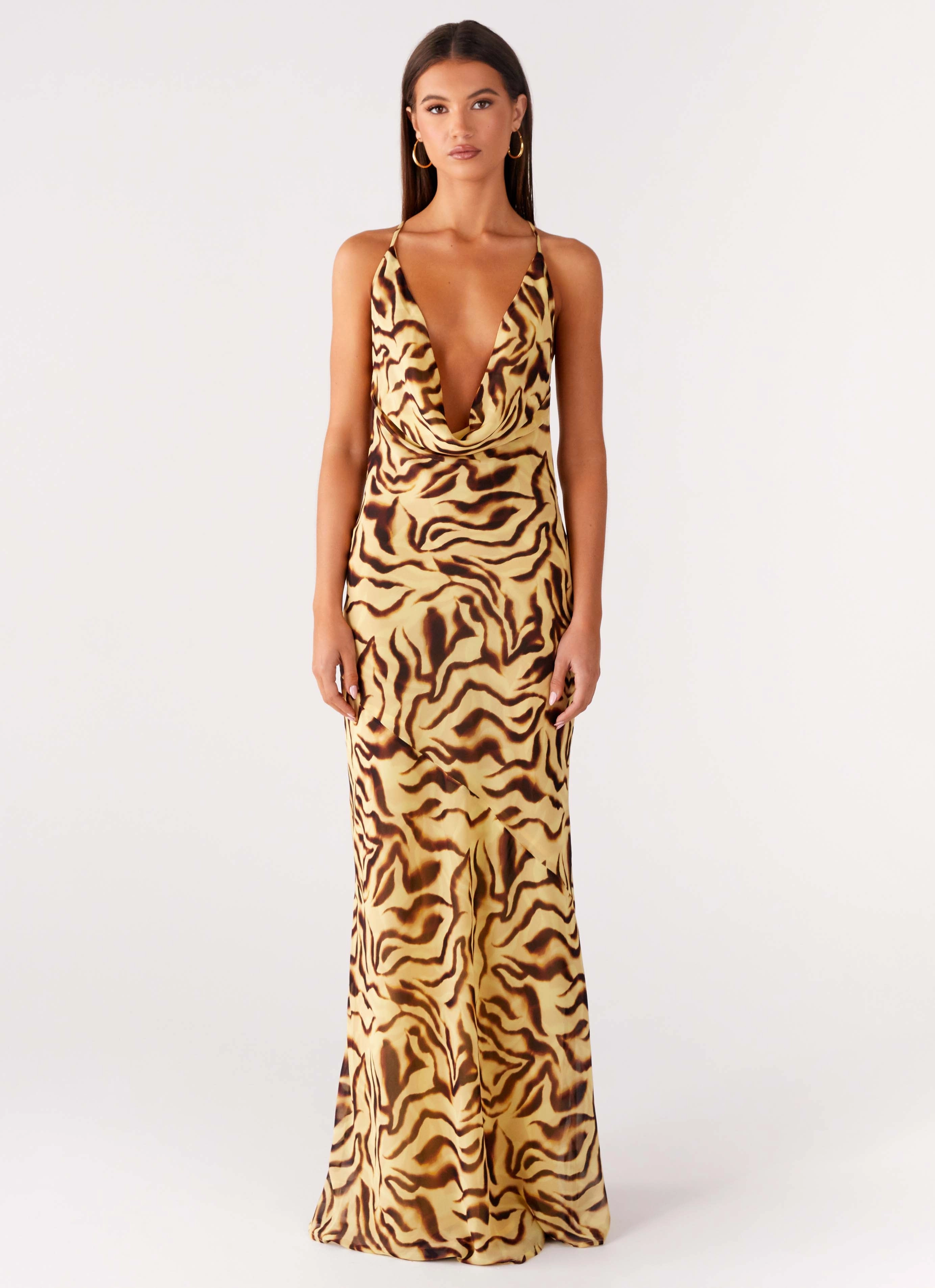 Sunny Lace Lounge Texture Viva Lune Maxi Dress - Laguna Print